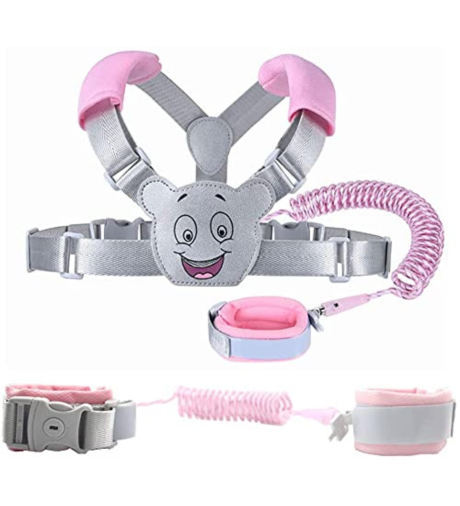 Heihei Children Safety Line - PLASS 3-in-1 Toddler Running Dishes Set with Anti-Lost Wrist Link Backpack & 1.5m Rubber Strap Pink | Safe & Fun for Kids - Buy Online on GoSupps.com