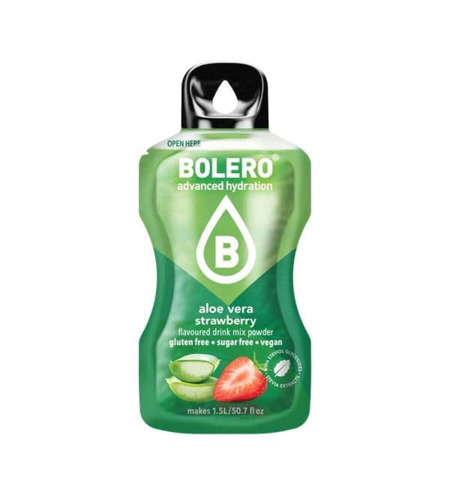 Bolero Bolero Water flavouring drink without sugar. Aloe vera and strawberry flavour. 9 g format.