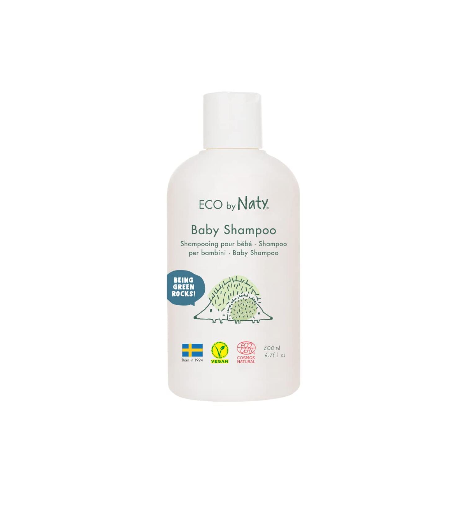 Eco by Naty Cleansing Baby Shampoo - Paraben-Free Plant Based Formula for Nourished Scalp and Hydrated Hair - Hypoallergenic (200ml) - Buy Online on GoSupps.com