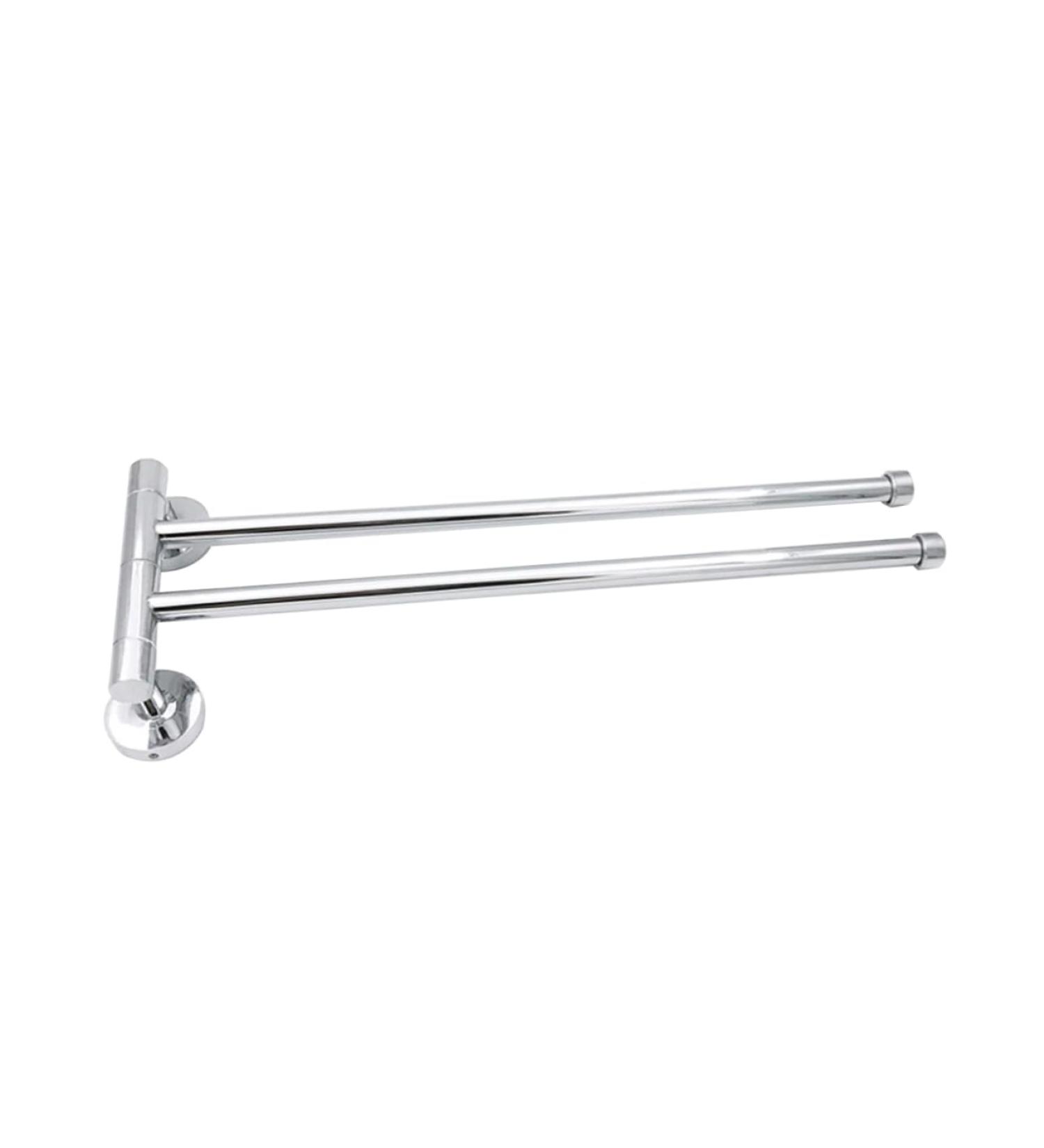 Alipis Stainless Steel Pendant Double Bath Towel Holder Tower Holder Arm Swing No Punching to Rotate Silver Medium - Buy Online on GoSupps.com