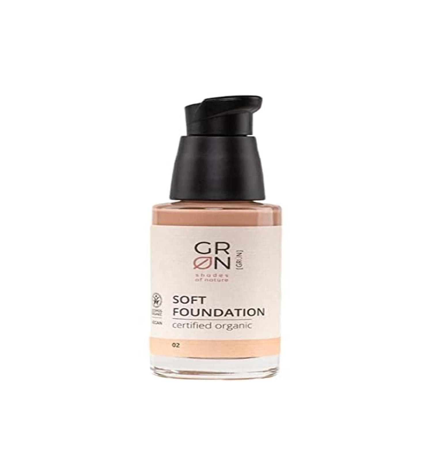 G R N shades of nature GRN Green Soft Foundation 02 30 ml