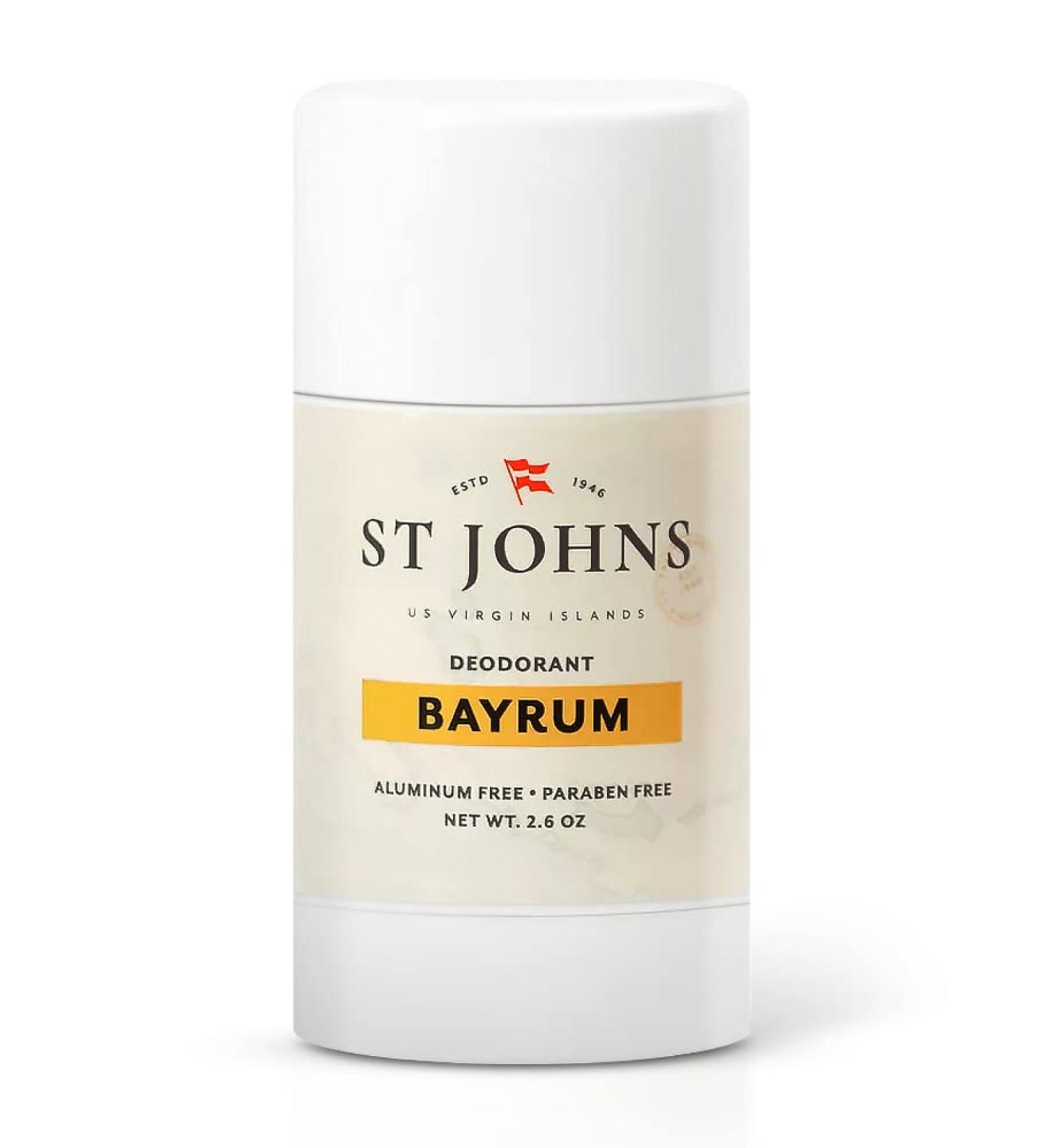 St Johns Bay Rum Aluminum Free Deodorant | Long-Lasting Odor Resistant & Soothing | Clear Deodorant Stick | Odor-Free Deodorant Made of Natural Compounds | Mens Bay Rum Deodorant (2.6 oz Stick) - Buy Online on GoSupps.com