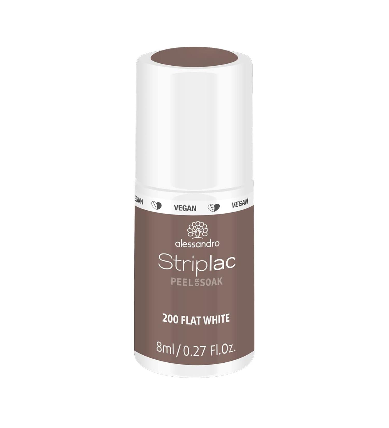 Alessandro Striplac UV Nail Polish - Flat White | Gentle Long-Lasting Peel-Off Technology | Vegan & Cruelty-Free | 8 ml - Buy Online on GoSupps.com