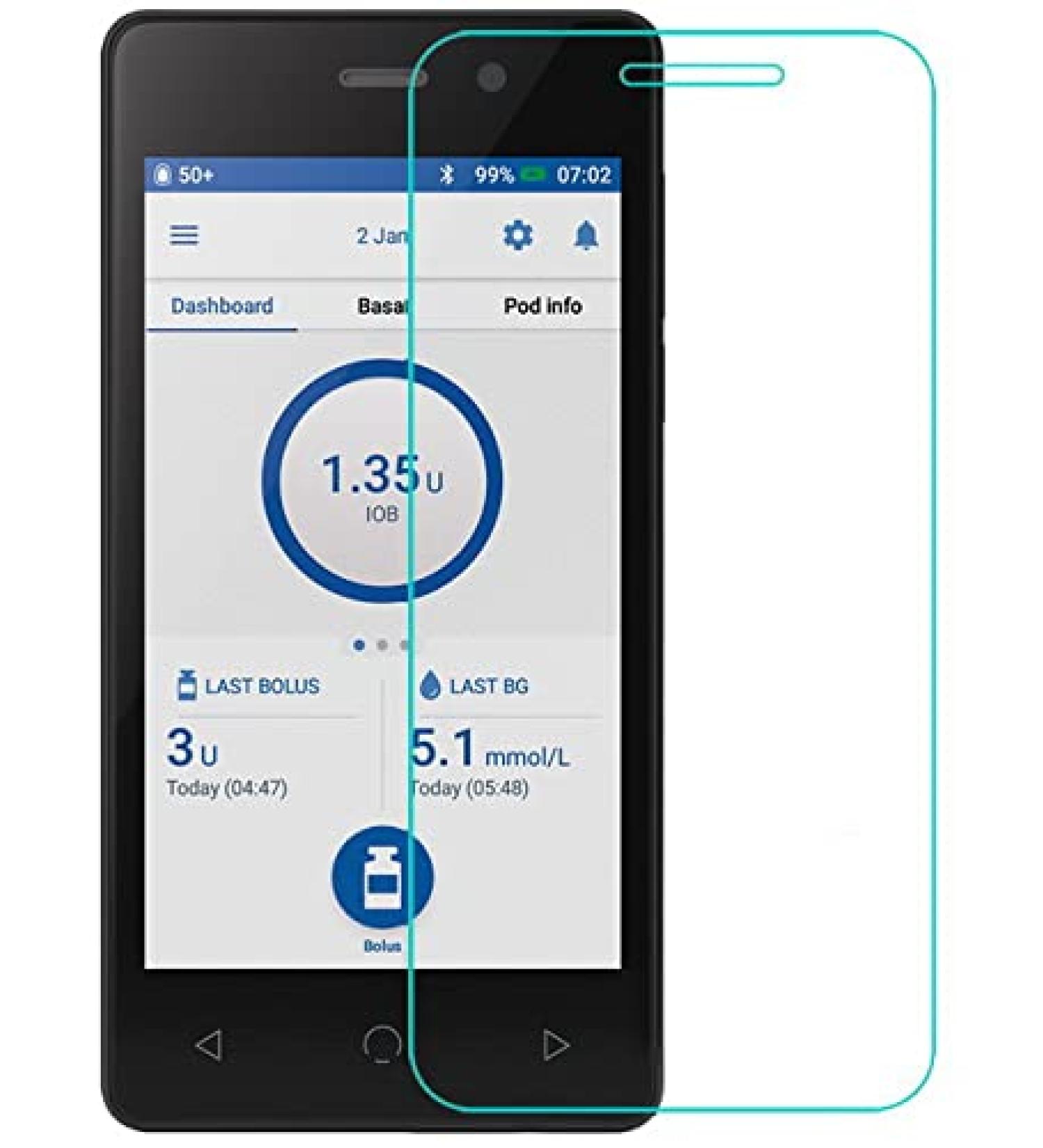 2-Pack Premium Hard Tempered Glass Screen Protector for Omnipod DASH PDM - Transparent - Buy Online on GoSupps.com