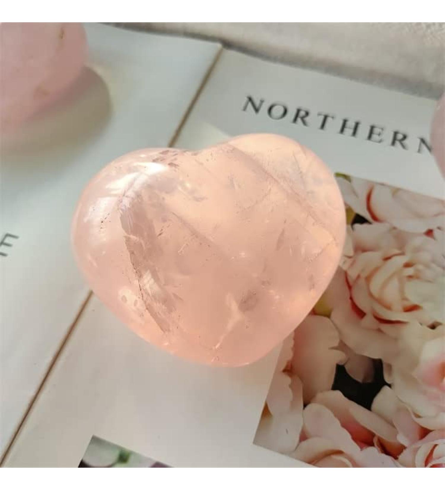 Natural Stones Rose Quartz Heart Reiki Crystal Gemstones Home Decoration - (Color: Rose Quartz Size: 40-60mm) Natural Stones and Minerals - Buy Online on GoSupps.com