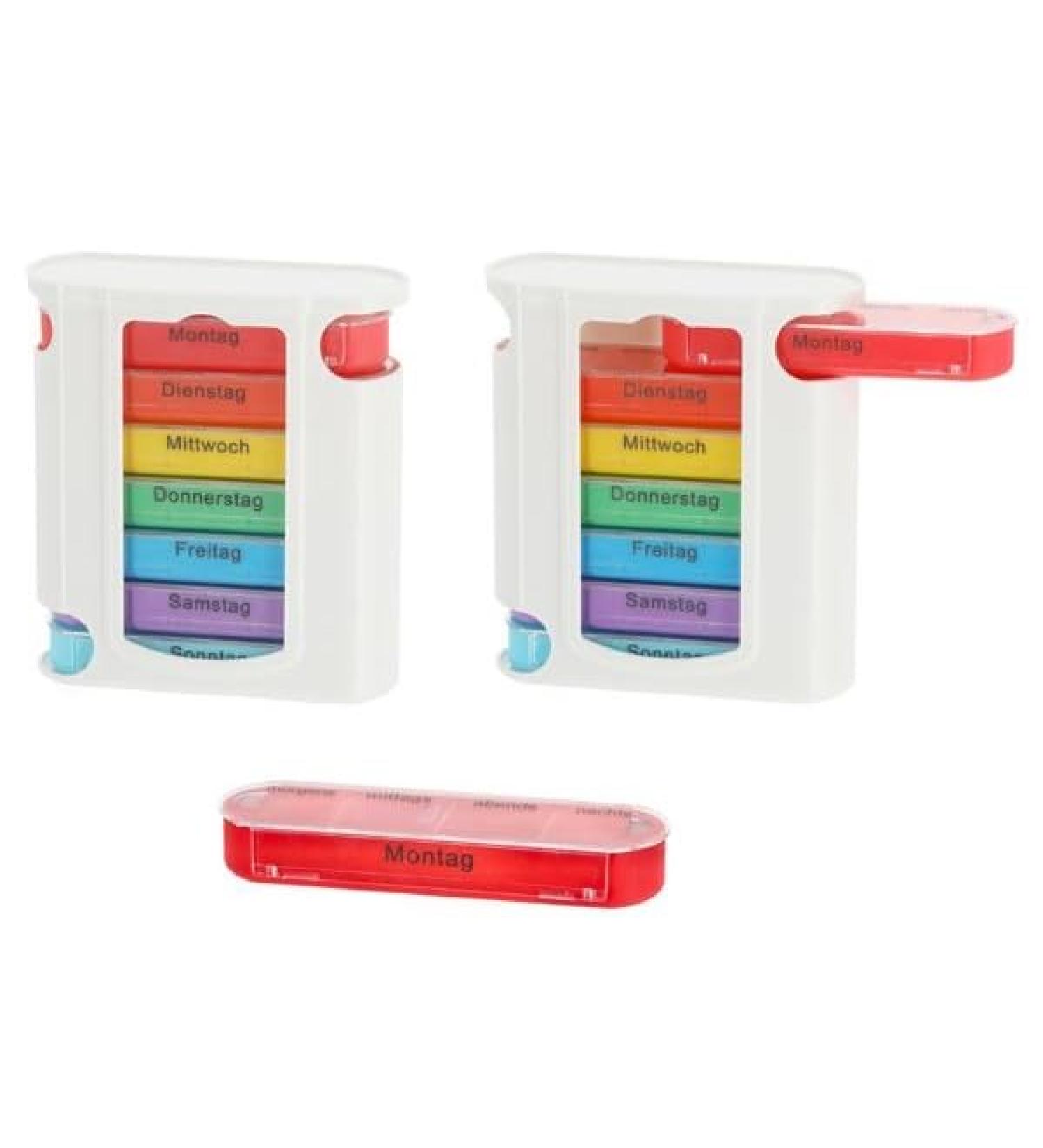 Post anchor s Senior -friendly pills box i tablet box I medication box I bpa free i 7 days & 4 compartments i colored I perfect for on the go - vacation - excursions (multicolored 7 days) 7 days multicolored