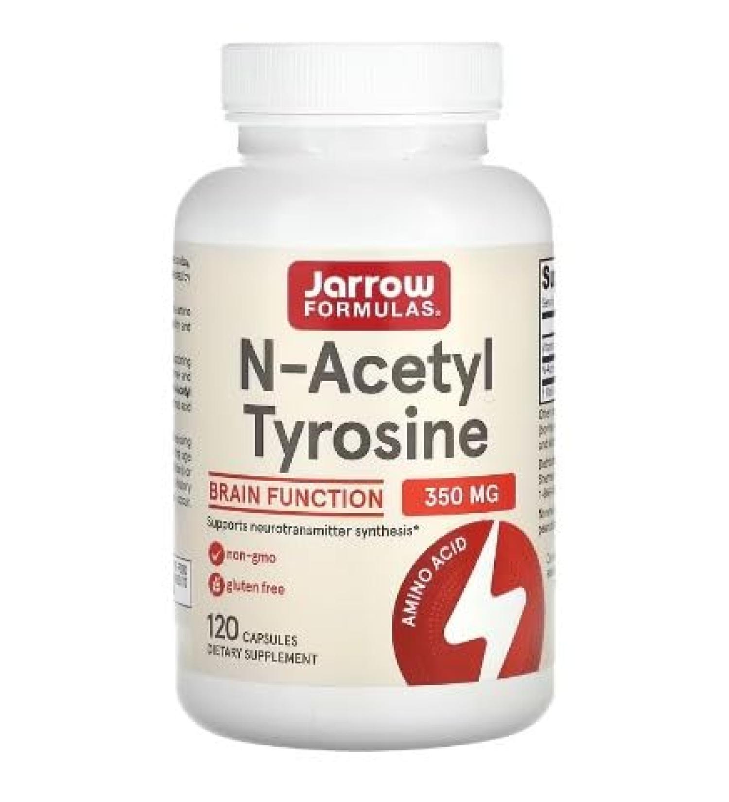Jarrow Formulas N-Acetyl Tyrosine 350mg - 120 capsules - Cognitive & Energy Support - Buy Online on GoSupps.com