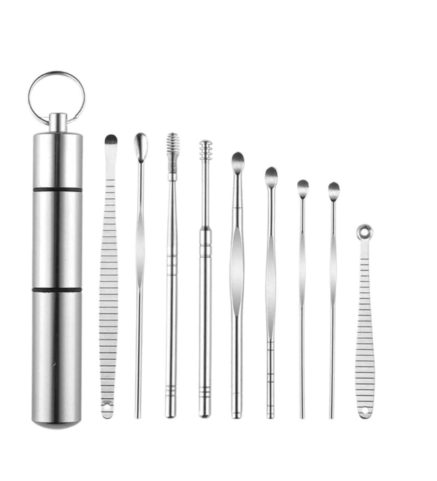 10-Piece Ear Pick Cleansing Tool Set with Storage Box - Earwax Removal Kit with Cleaning Brush - Buy Online on GoSupps.com