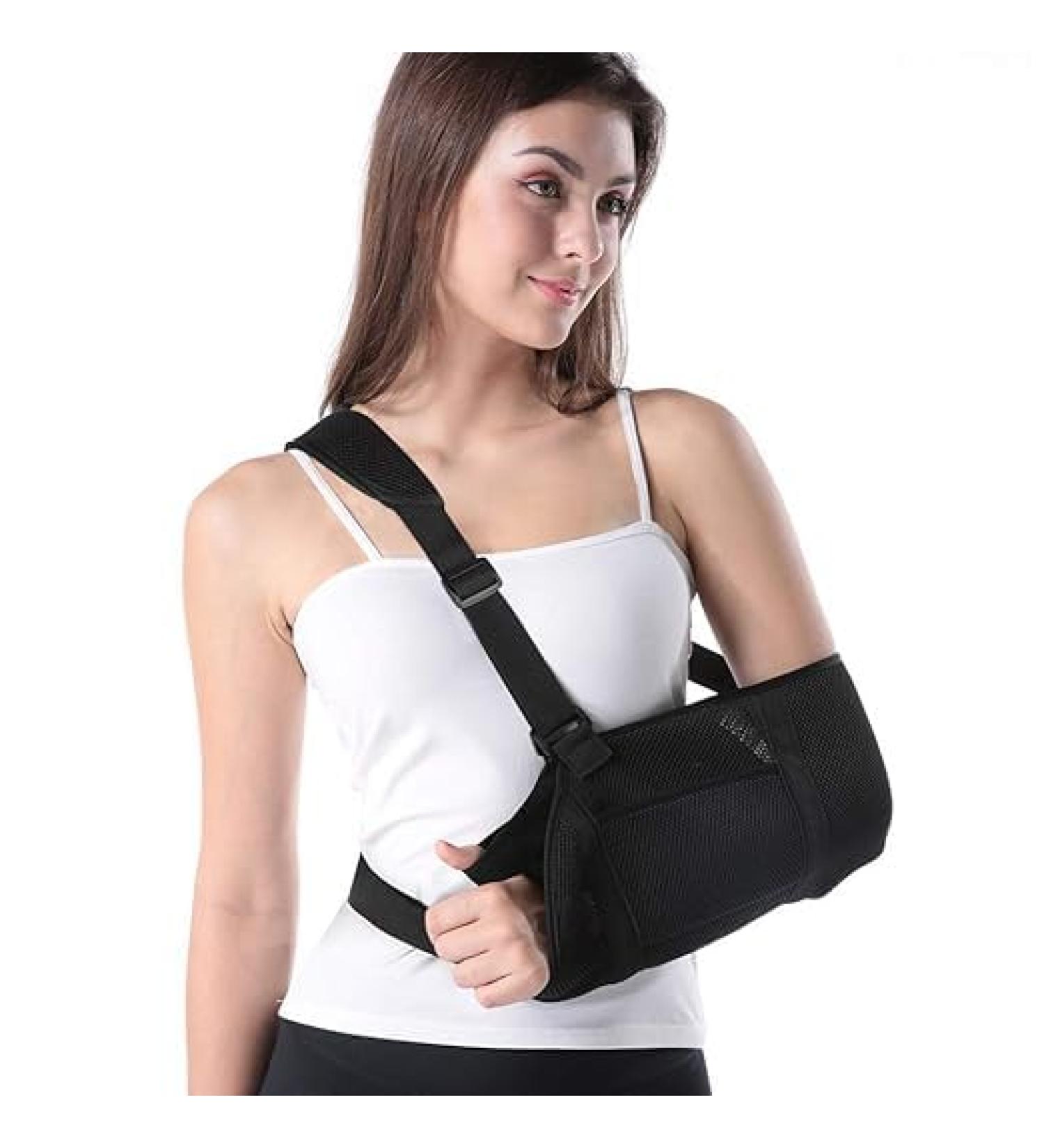 Adjustable Arm Sling Support Strap - Shoulder & Elbow Immobilizer for Rotator Cuff Injury | Unisex Fit Left & Right Hand - Buy Online on GoSupps.com