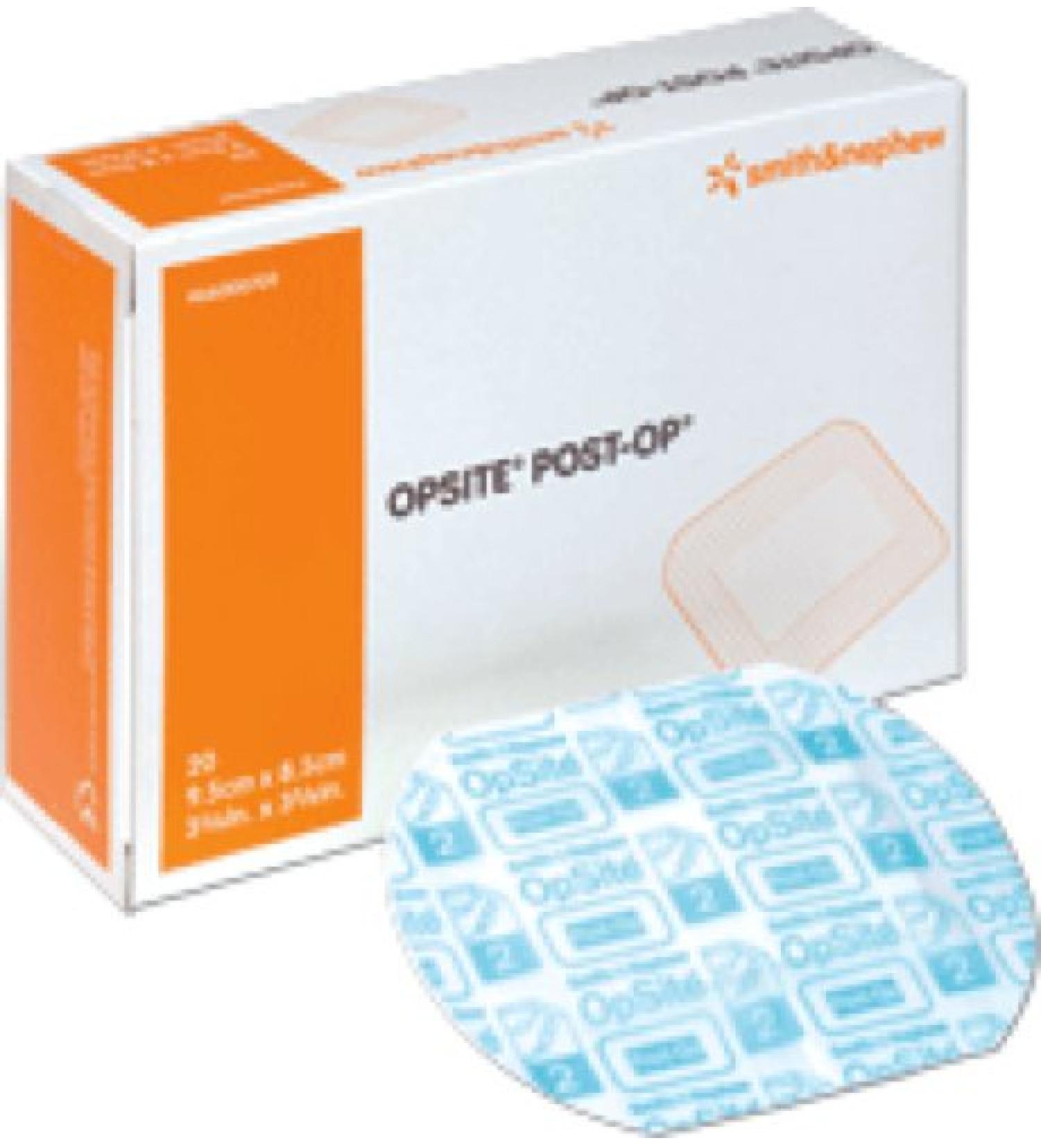 Smith & Nephew Opsite Post-Op Transparent Waterproof Dressing with Highly Absorbent Pad 3-3/4 x 3-3/8  Low Adherence  Latex-Free (Box of 20 Each)