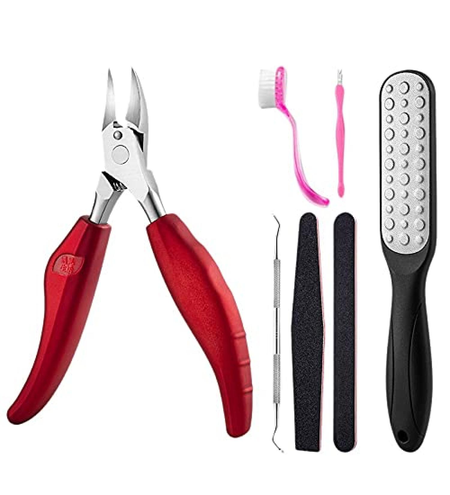 Grendly Professional Toenail Pedicure Set Pedicure Set Foot File for Removing Hard Cracked Foot Red - Buy Online on GoSupps.com