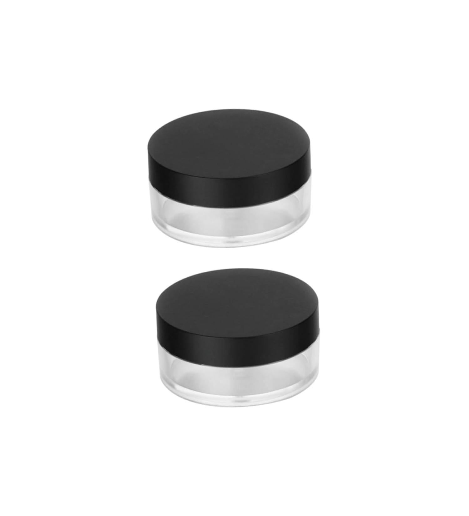 Beavorty 2Pcs travel powder container Cosmetic Powder Case Makeup Case Powder box makeup box portable 6.5X3cm Black - Buy Online on GoSupps.com