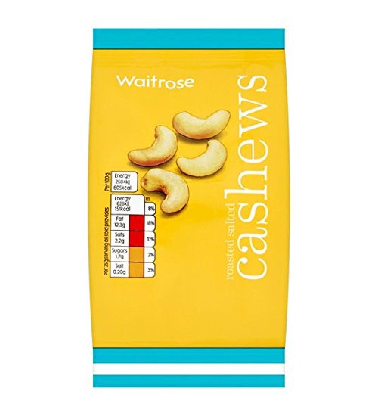 Waitrose Noix de cajou grill es sal es 100 g