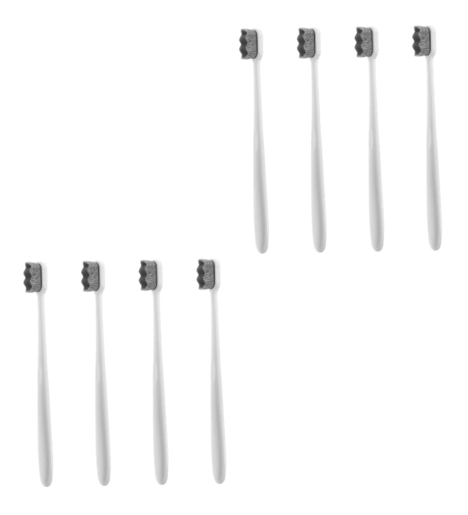 Lurrose 8 PCS Soft Toothbrush Set Super Soft Nylon 3-Sided Toothbrushes with Delicious Peppermint Bonbons for Gentle Cleaning | Travel-friendly & Perfect for Sensitive Teeth - Buy Online on GoSupps.com