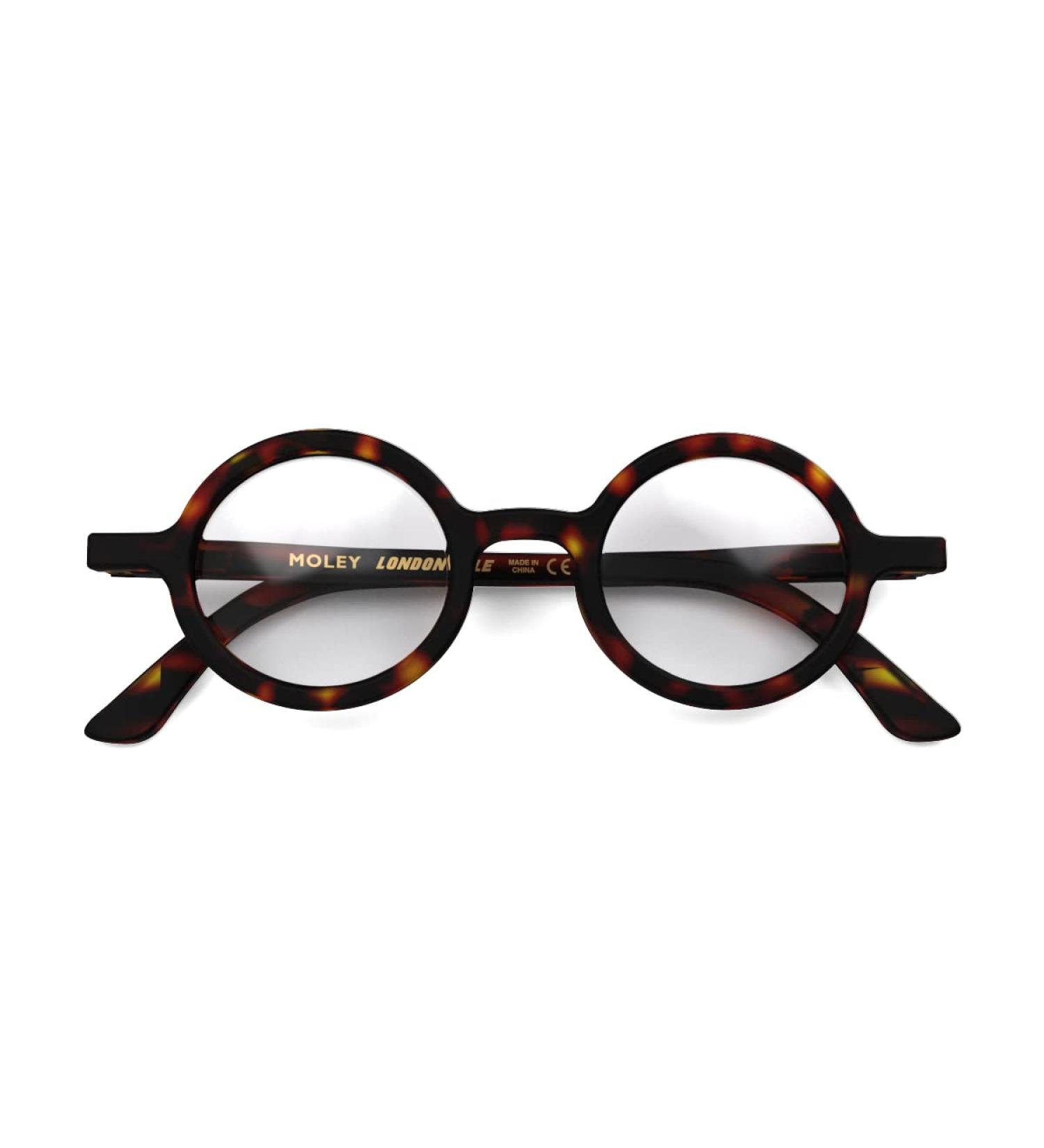 LONDON MOLE Round Reading Glasses 2.0x | Stylish Men's Women's Unisex Readers | Matte Brown Tortoiseshell Frames - Buy Online on GoSupps.com