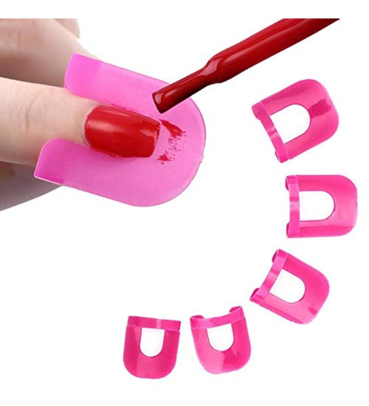 Gel Nails Stickers 26pcs Nail Polish Glue Model Spill Proof Manicure Protector Tools+ 1 PC Sticker Nail Gel Press (Pink One Size) Pink One Size - Buy Online on GoSupps.com