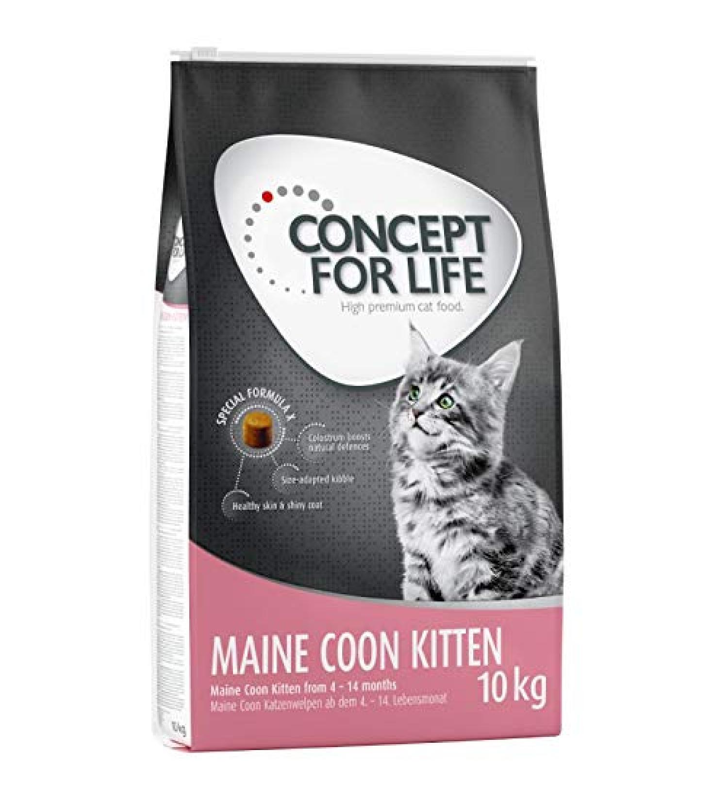 Concept for Life Maine Coon Kitten Dry Cat Food 10 kg for Kittens Aged 4-15 Months Made with Rice with Essential Taurine