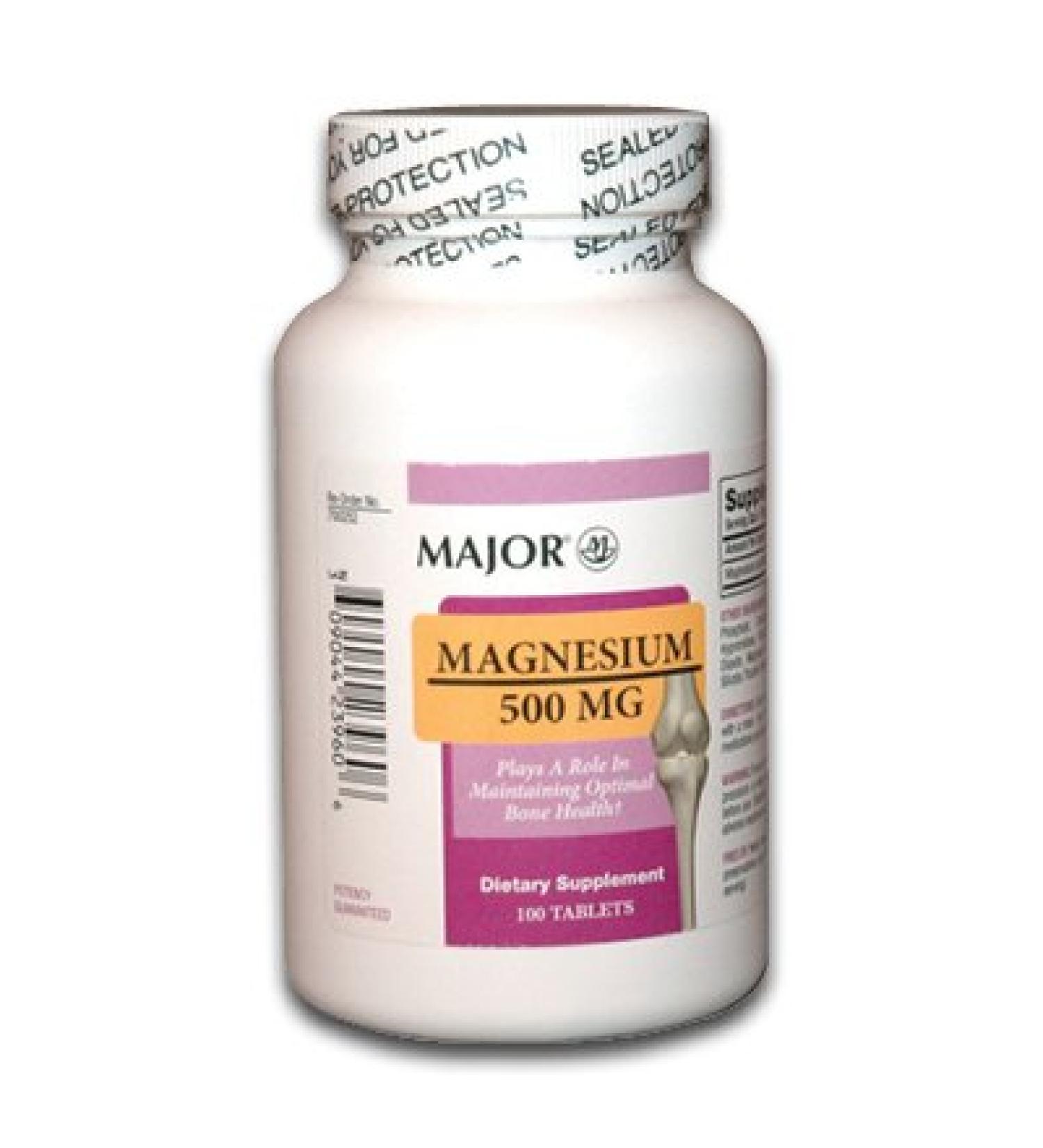 (3 Pack) Major Magnesium Oxide High Potency 500 mg 100 Count (Pack of 3)