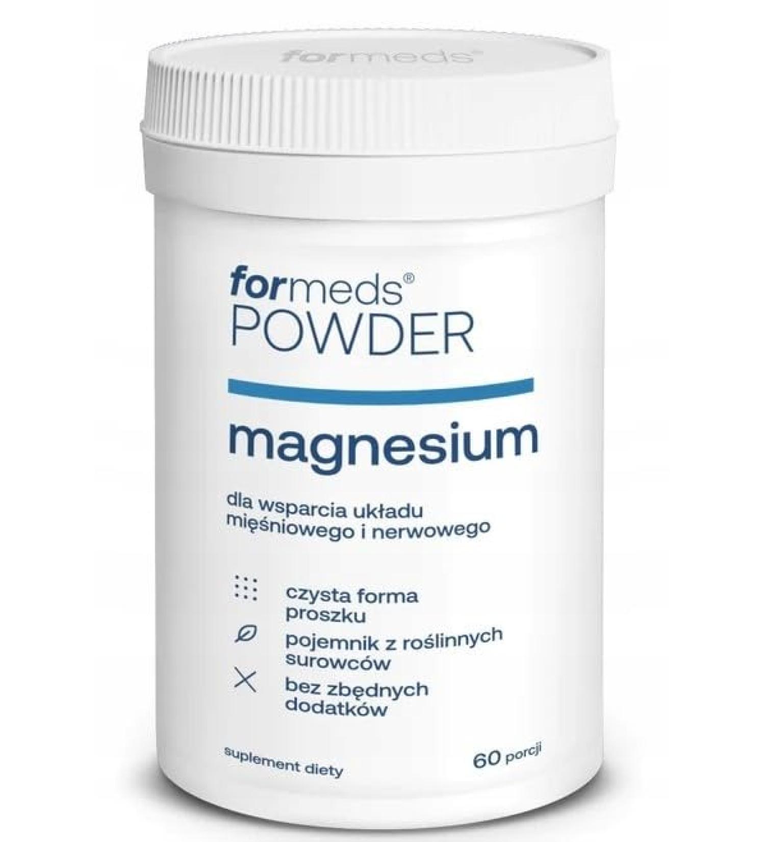 ForMeds POWDER Magnesium 930mg per serving of which 140 mg is pure magnesium memory concentration 60 servings
