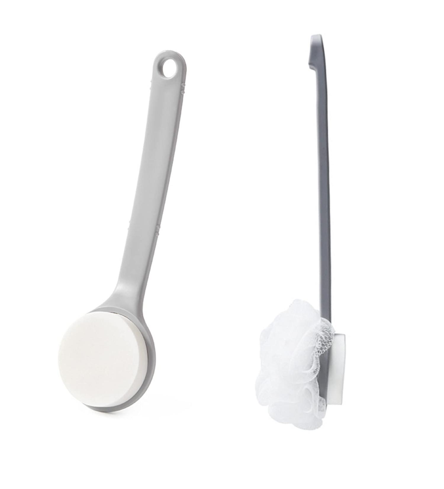 2 Pieces Bathing Sponge Brush Set - Long Handle Back Brush & Massage Sponge for Improved Circulation & Fatigue Relief | Ideal for Spa-like Bathing Experience - Buy Online on GoSupps.com