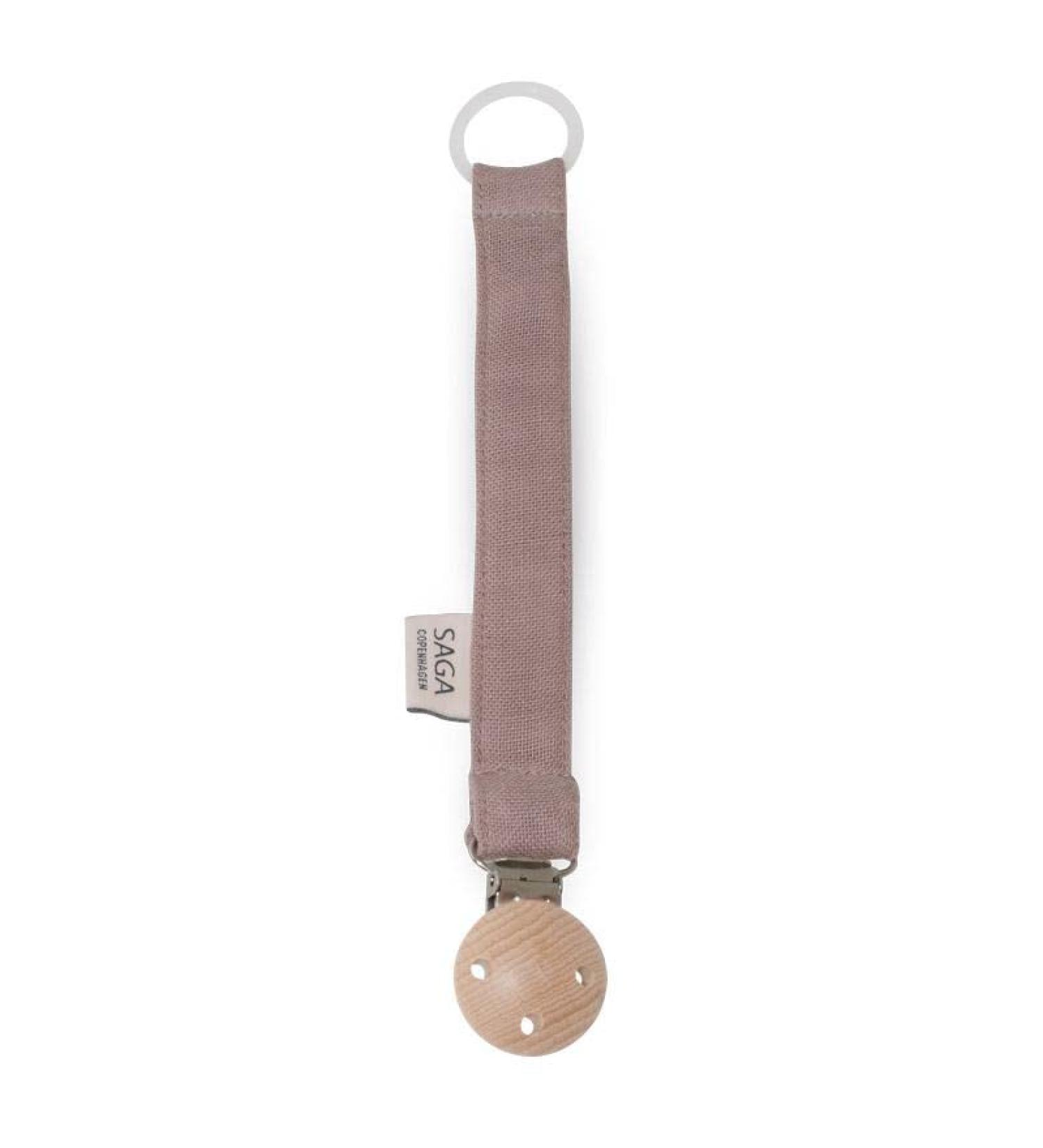 SAGA Copenhagen Pacifier Chain Pala - 100% Organic & Sustainable GOTS-Certified Mauve 2x17cm - International Shipping Available - Buy Online on GoSupps.com