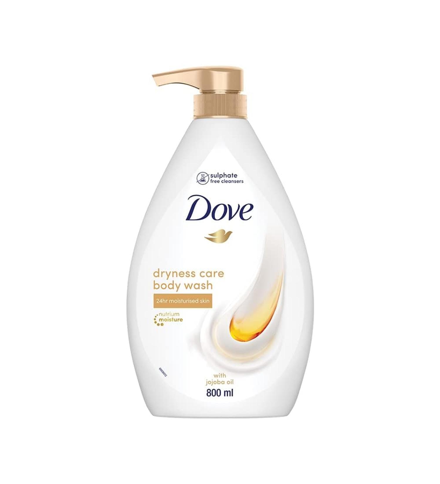 Dove Dryness Care Bodywash with Jojoba Oil - Nourishing Paraben & Sulphate Free 800ml - Deeply Hydrates Skin - Buy Online on GoSupps.com