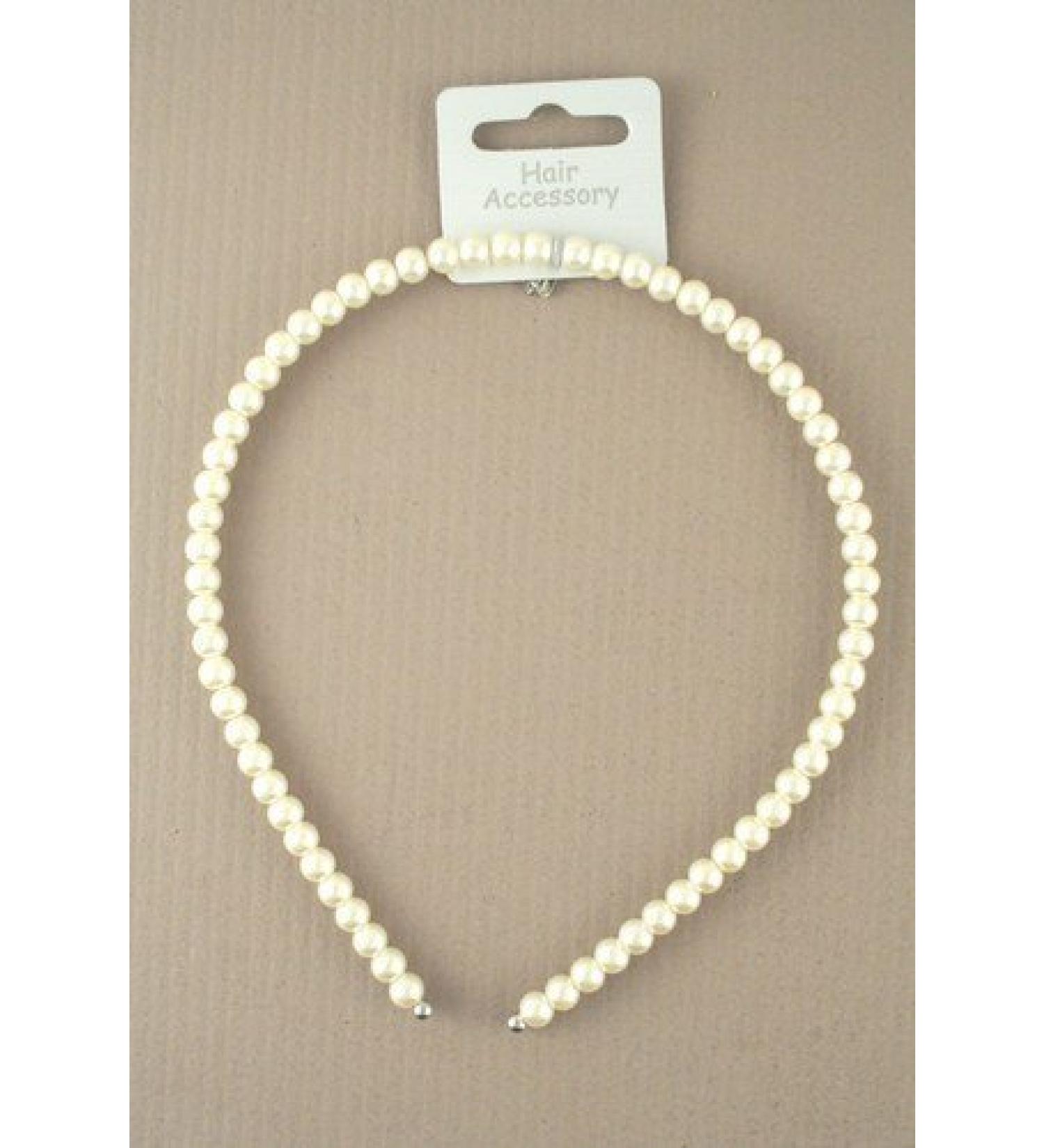 Cream pearl Alice Band IN7666