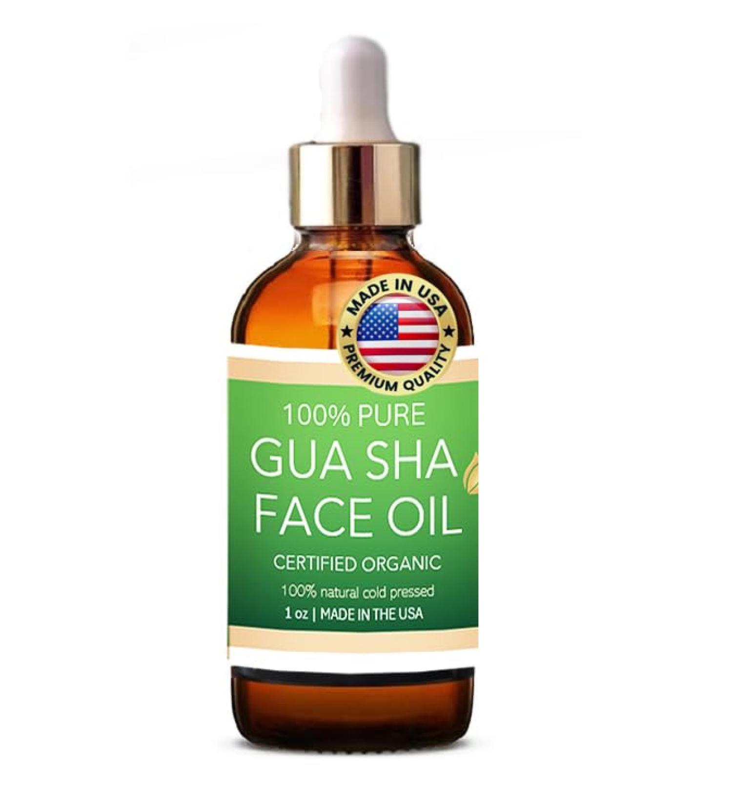 Certified Organic Gua Sha Face Oil | Cold Pressed for Sensitive & Acne Prone Skin - Best eCommerce International Shipping - Buy Online on GoSupps.com