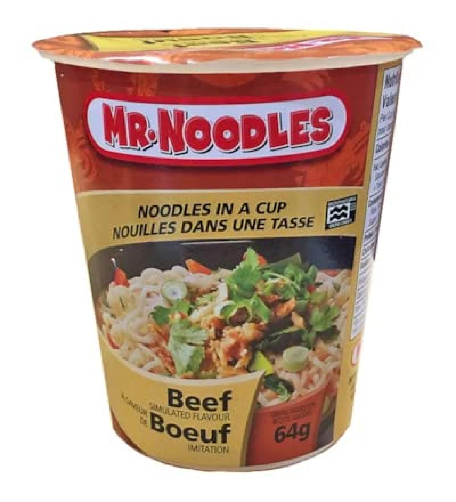 MR. NOODLES Cup Beef 64g x 12 Beef 768 g (Pack of 1)