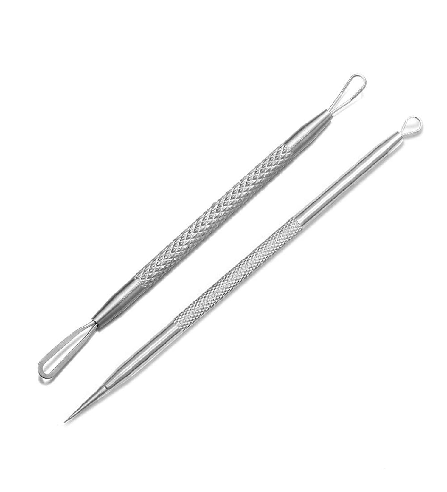 Blackhead Remover 2 PCS Pimple Popper Tool Stainless Steel Pimple Extractor Blackhead Removal Tool Risk Free Treatment for Blemish Whitehead Popping Blemish - Buy Online on GoSupps.com