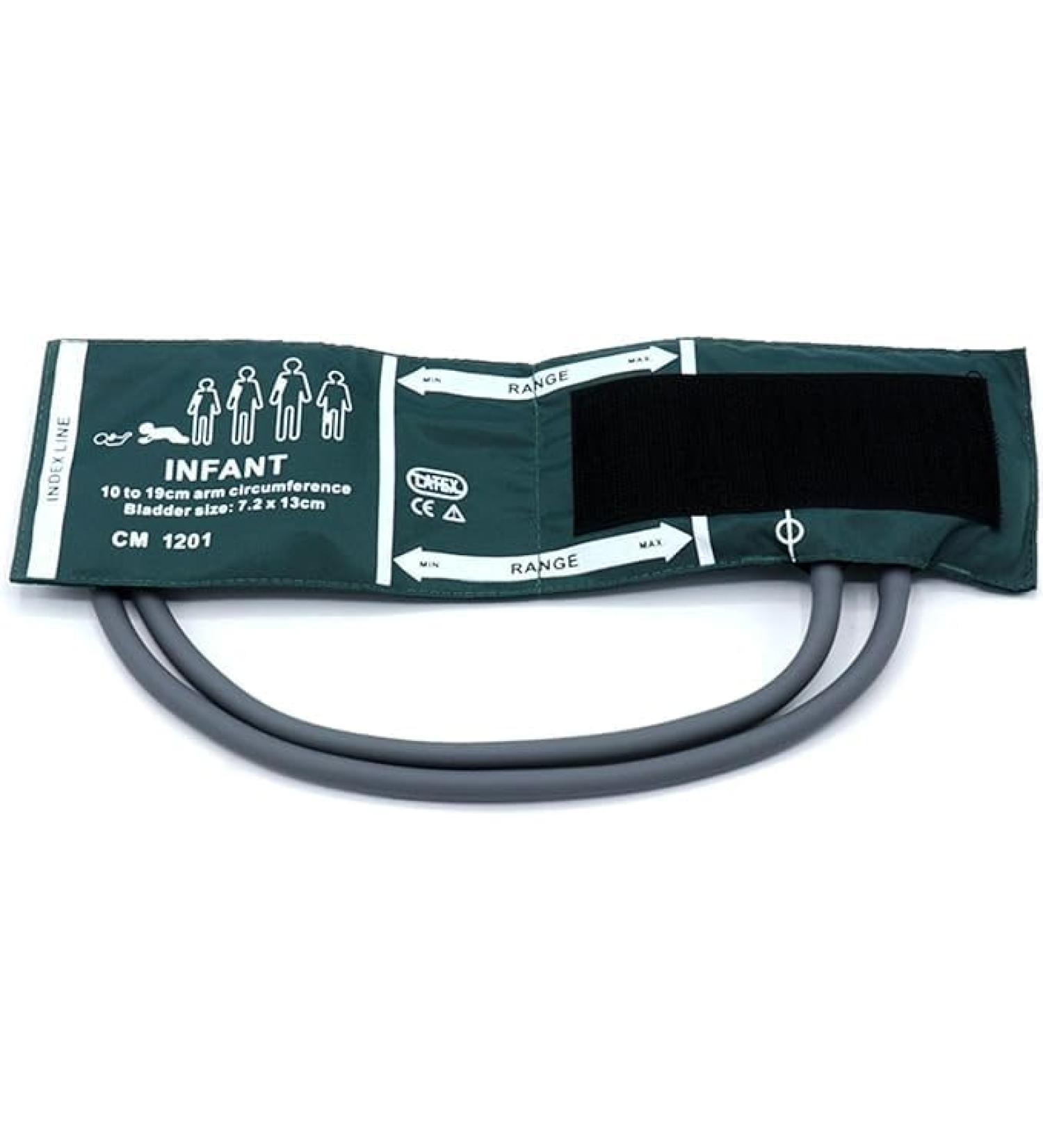 Universal NIBP Cuff for Infant 10-19cm Double Tube Reusable Nylon Replacement Blood Pressure Cuff No Connector. Infant Green Nylon+dual Tubes - Buy Online on GoSupps.com