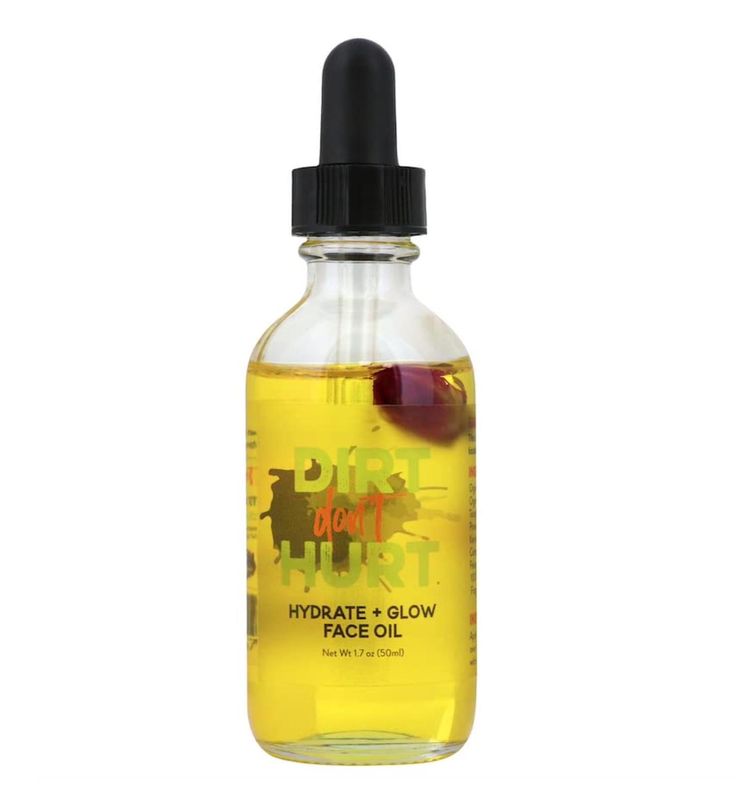Dirt Don't Hurt Hydrate + Glow Face Oil - Nourish Dry Skin Even Tone & Reduce Wrinkles | Vegan Cruelty-Free Essential Oils | 1.7 oz - Buy Online on GoSupps.com