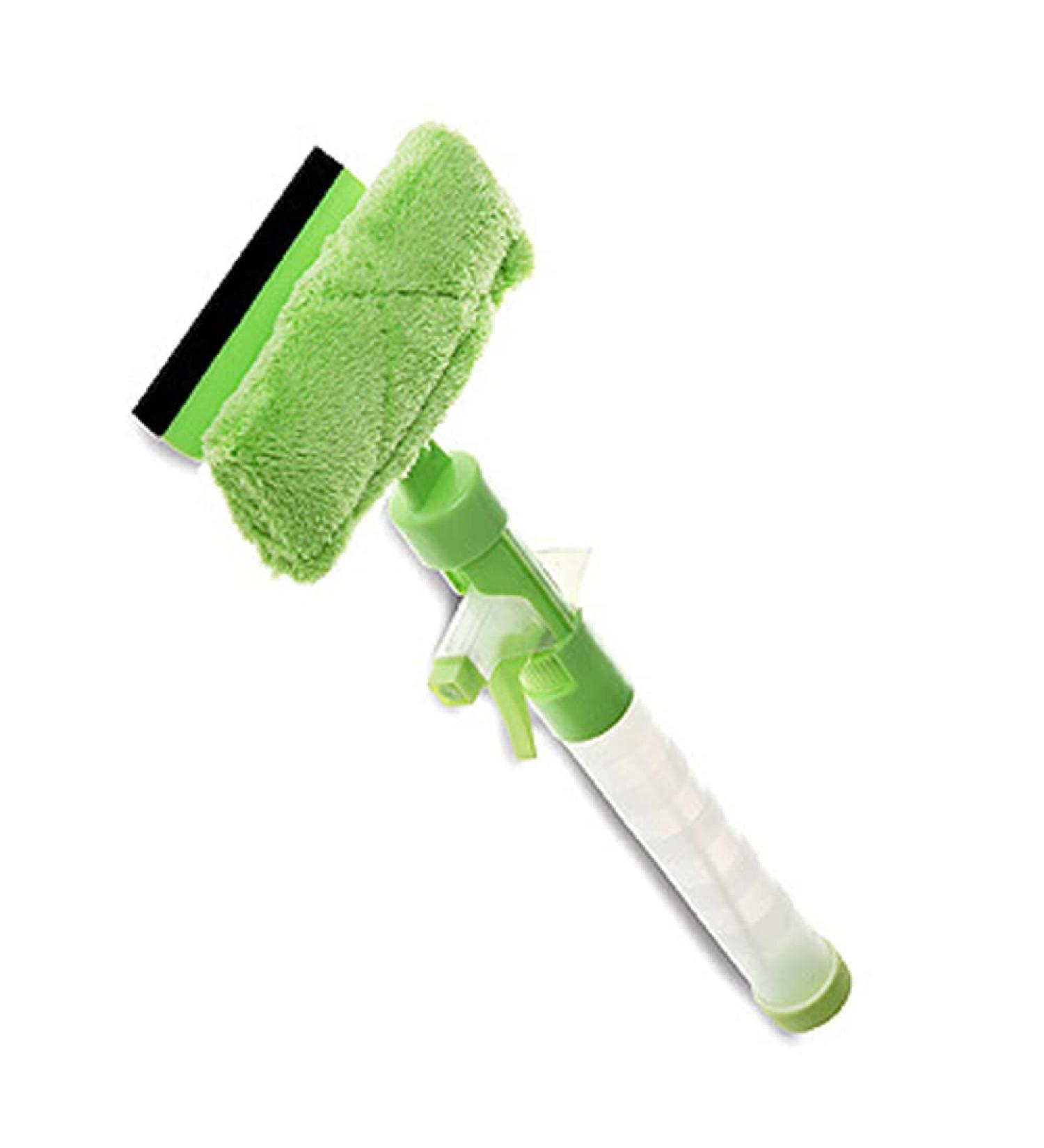 Luxury Multifunctional Window Glass Cleaning Brush With spray bottle/Soft Glass Scraper Glass Cleaner Helper Household Washing Cleaning Tool (Green) - Buy Online on GoSupps.com