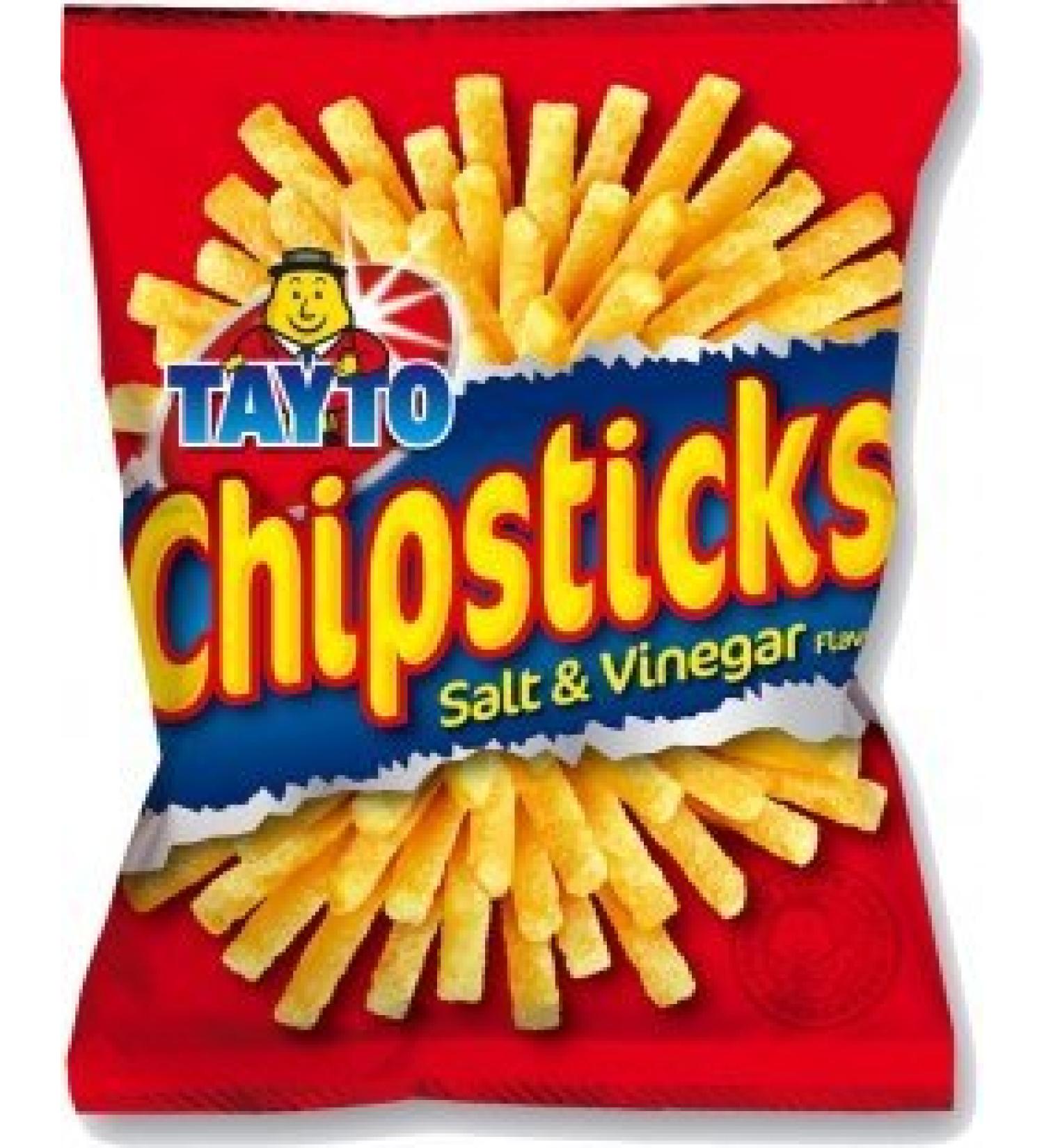 TAYTO Chipsticks - Salt and Vinegar flavour snacks from Ireland (22 x 28g packs) by Tayto