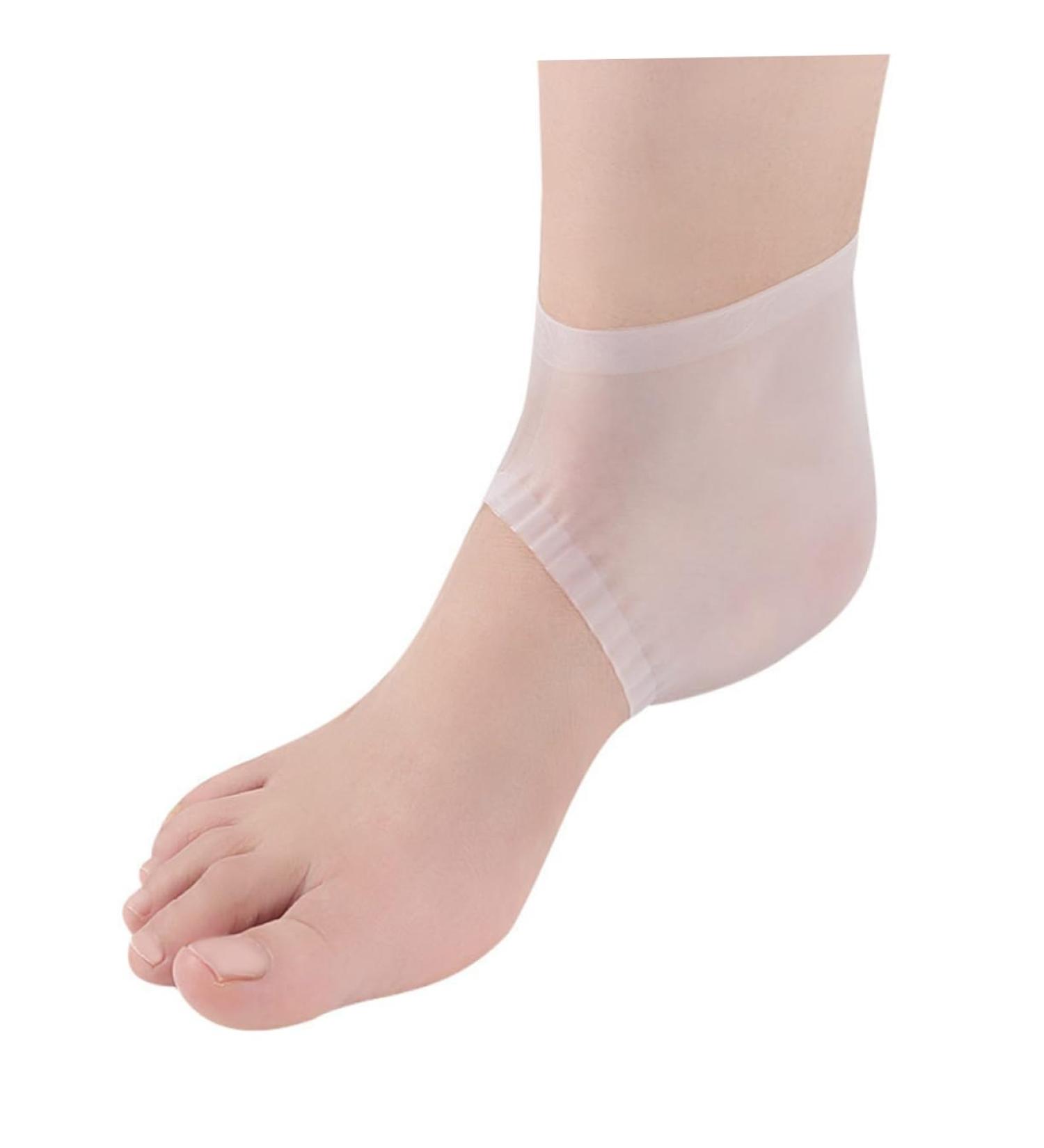 FRCOLOR 1 Pair Silicone Heel Protector Silicone Heel Sleeves Anti- Slip Silicone Feet Heel Socks Non Skid Socks Gelt Silicone Gel Foot Care Protector Spa White Men and Women Moisture Cream medium - Buy Online on GoSupps.com
