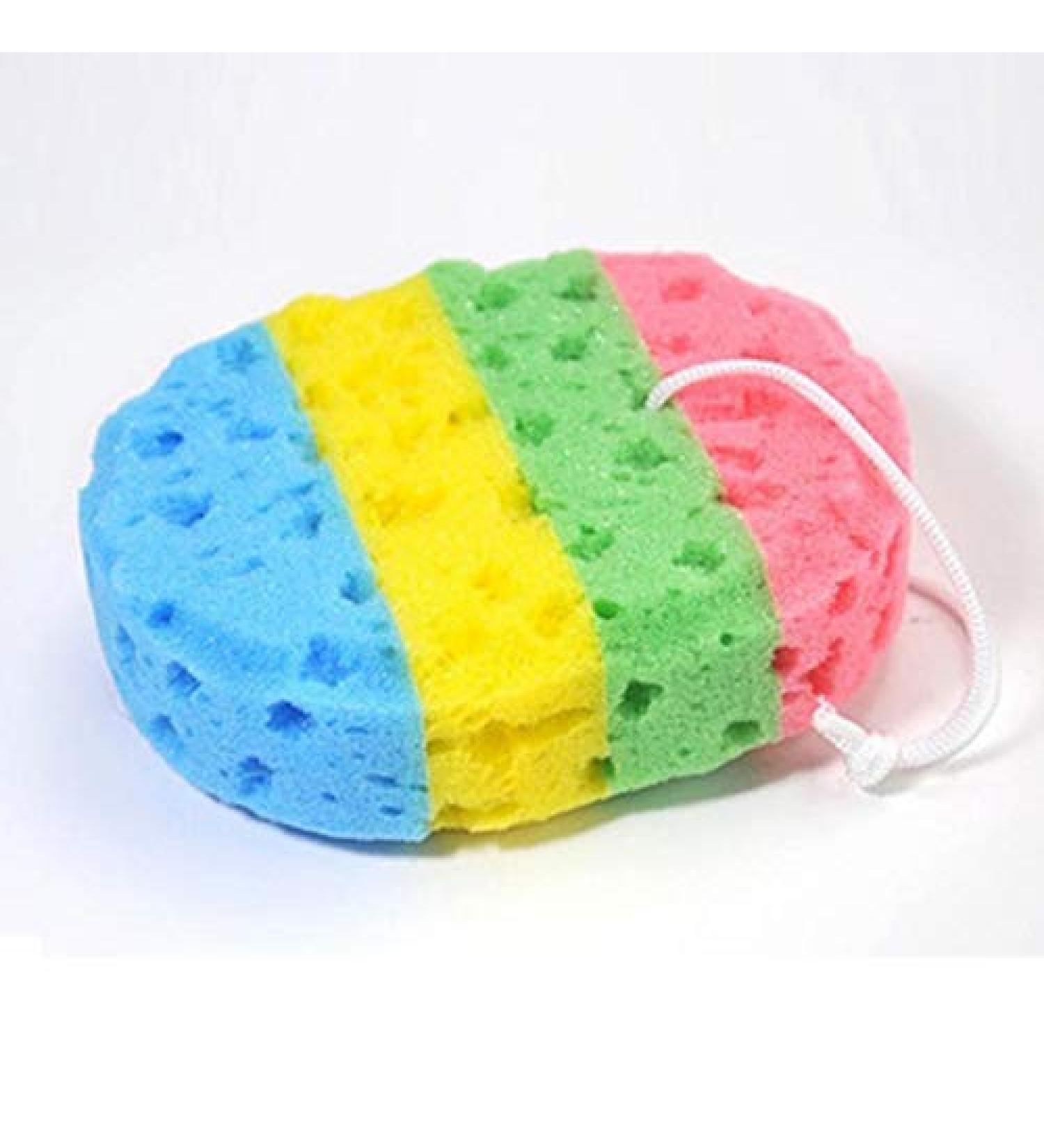 Rainbow Bath Sponge for Kids - Colorful Shower Scrubber & Spa Body Cleaning Ball - Buy Online on GoSupps.com