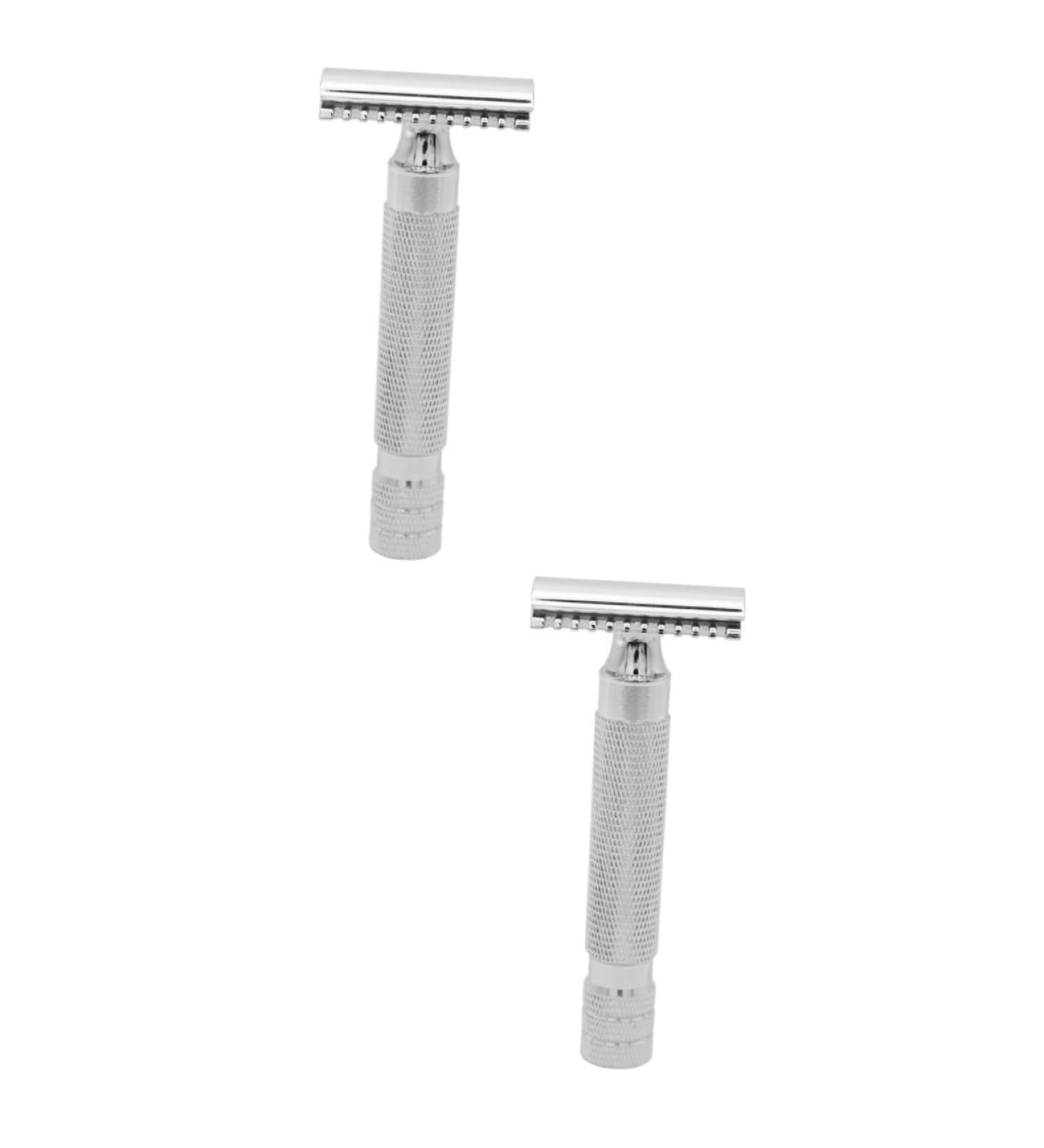 Minkissy Men's Safety Razor - 2-Pack Stainless Steel & Wood Pubic Shaver for a Safe Smooth Shave - Buy Online on GoSupps.com