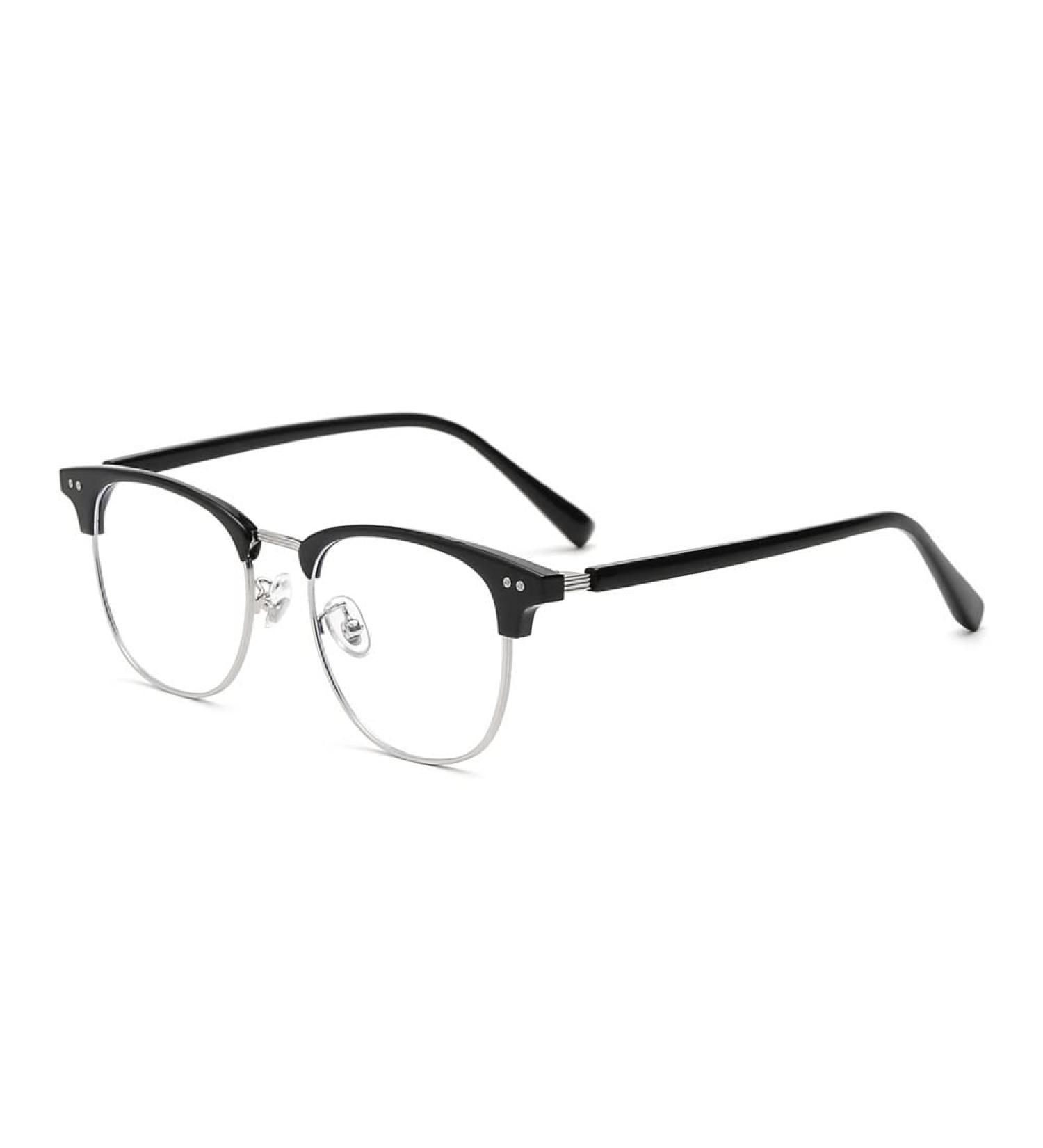 Buy Classic Blue Light Blocking Eyeglasses for Men & Women - Anti-UV Computer Readers +350 - Black-Silver - Buy Online on GoSupps.com