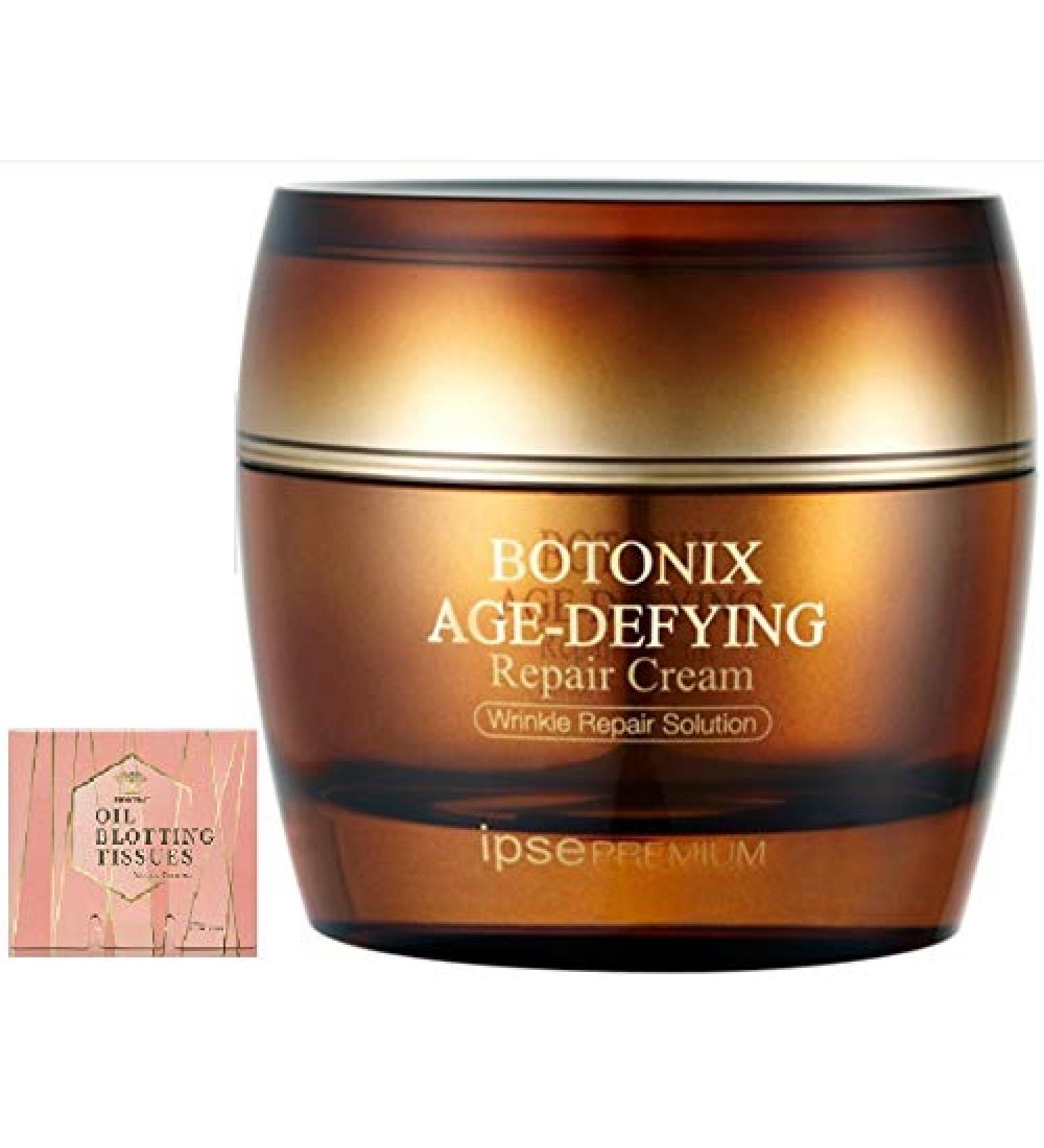 BOTONIX 24K Gold Age-Defying Cream with 8 Peptides - Face Lifting and Firming Bundle + Oil Absorbing Blotting Paper - Buy Online on GoSupps.com
