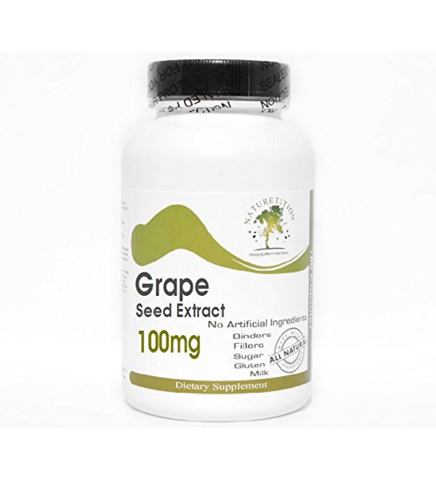 Grape Seed Extract 100mg 200 Capsules - No Additives Naturetition Supplements