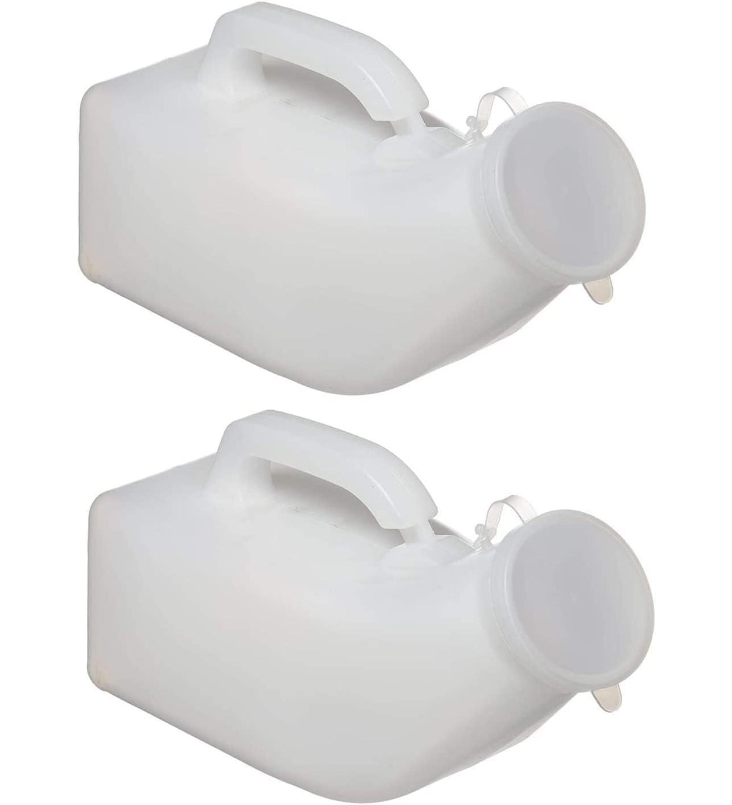 Urine Bottle for Men and Women Male Urinal Long Neck Incontinence Pee Bottle Clear Plastic 1200 Ml Spill Proof Device Portable Urinal Bottle Lid - Buy Online on GoSupps.com
