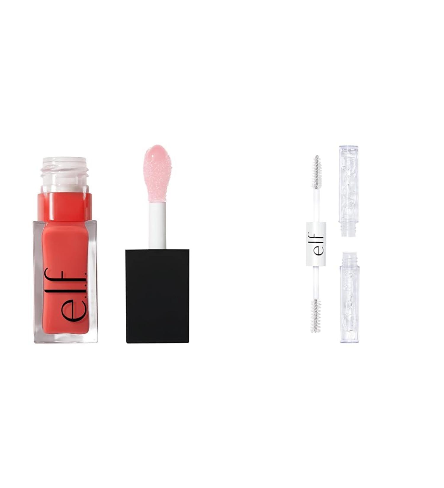 e.l.f. Glow Reviver Lip Oil Nourishing Tinted Lip Oil For A High-shine Finish & Clear Brow & Lash Mascara | Dual-Sided Clear Gel | Conditioning Formula For Healthy Lashes - Buy Online on GoSupps.com