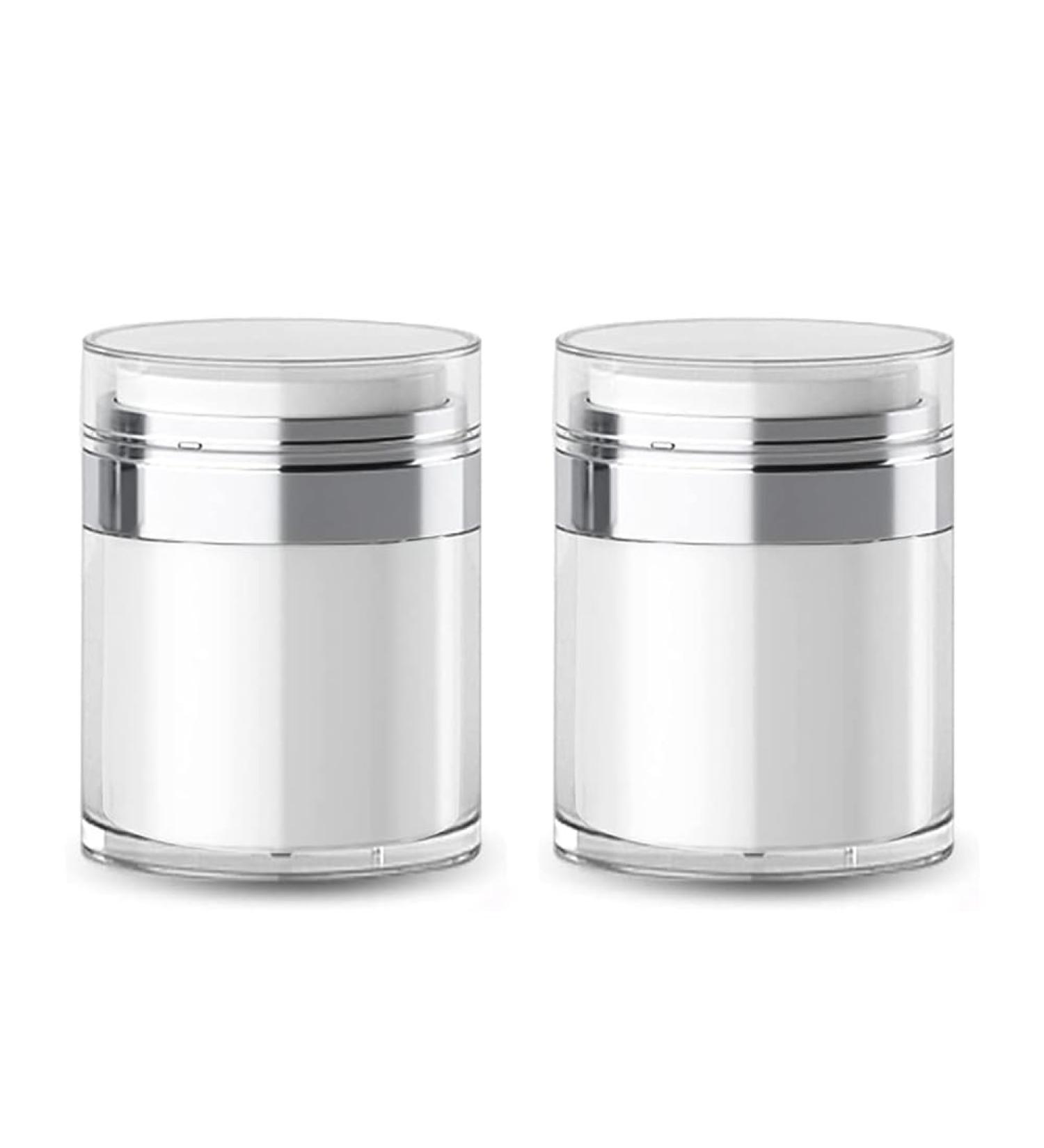 Yopeissn Travel-Friendly Refillable Airless Pump Jars Empty Acrylic Makeup Containers for Thick Moisturizer - Buy Online on GoSupps.com