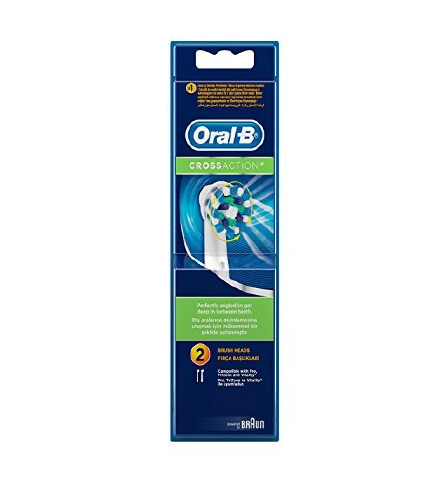 Oral-B Crossaction Replacement Toothbrush Heads - 2 Pack - Buy Online on GoSupps.com