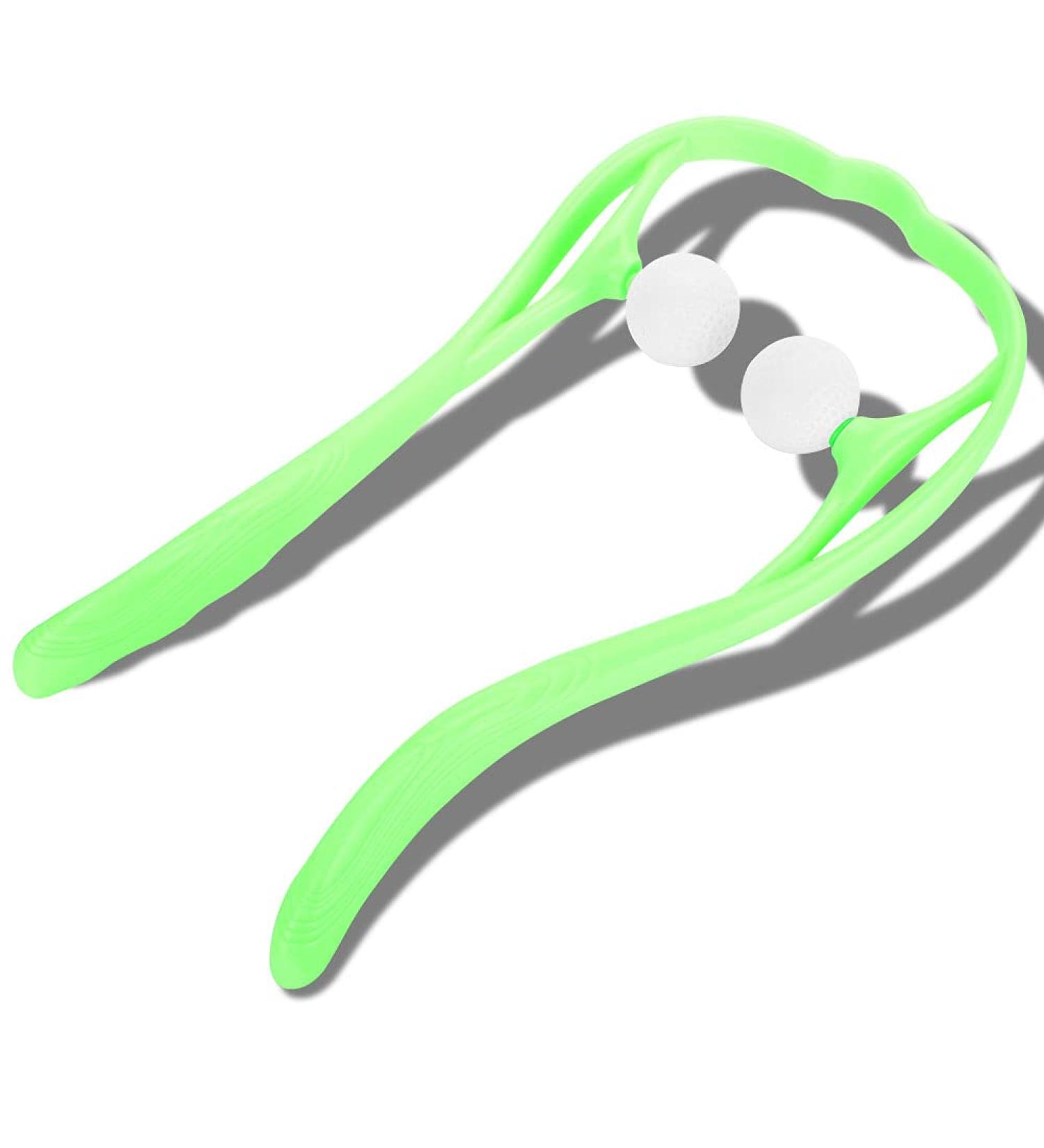 Neck Massager & Scooter Ball - Self-Massage Tool for Shoulder & Back Pain Relief (Green) | International Shipping - Buy Online on GoSupps.com