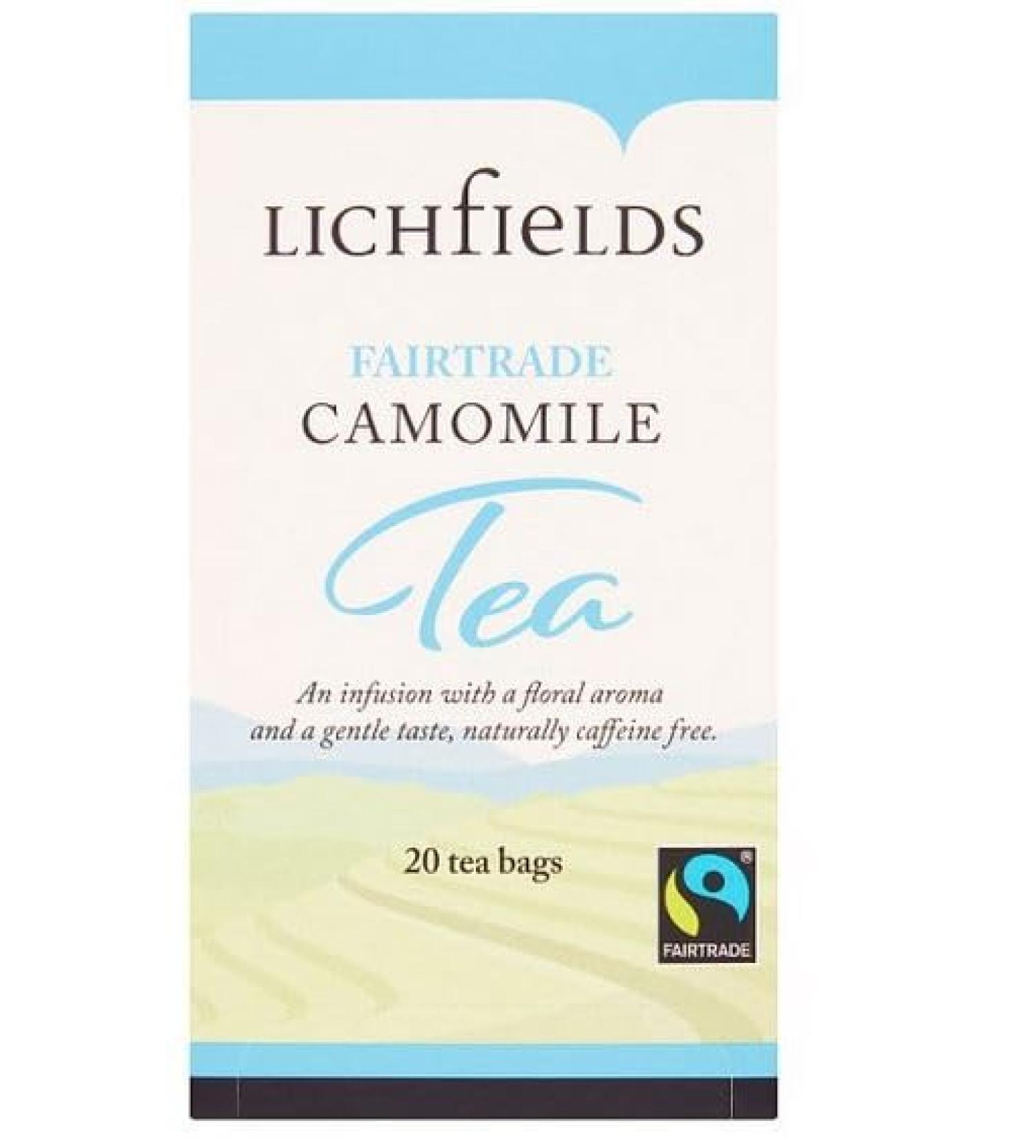 Lichfields Fairtrade Camomile 20 Tea Bags 30g
