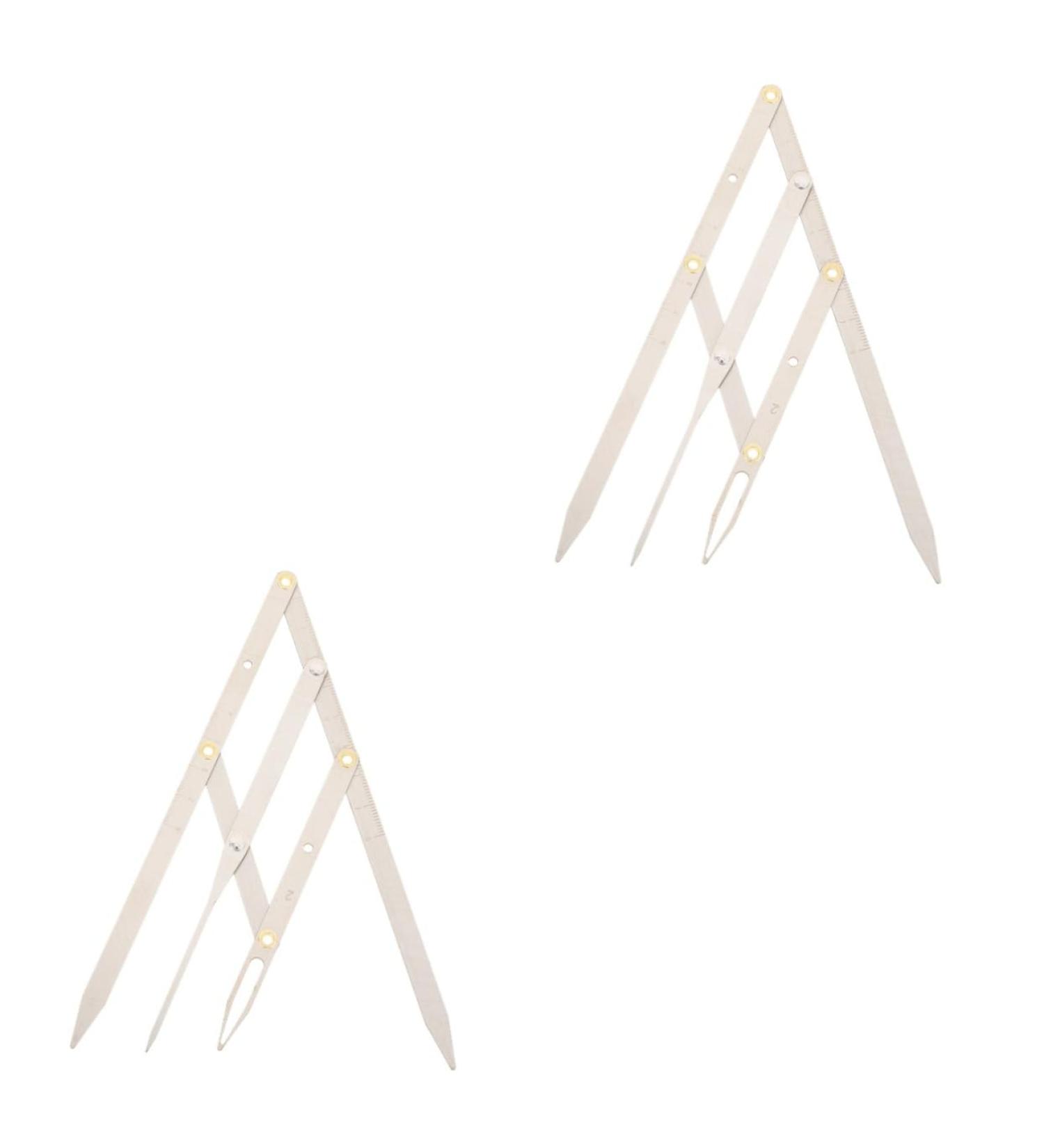 KALLORY 2 Pcs Second Generation Scale Metal Stencils Golden Ratio Caliper Eyebrow Drawing Tool Eyebrow Line 25x5x0.6cmx2pcs Silverx2pcs - Buy Online on GoSupps.com