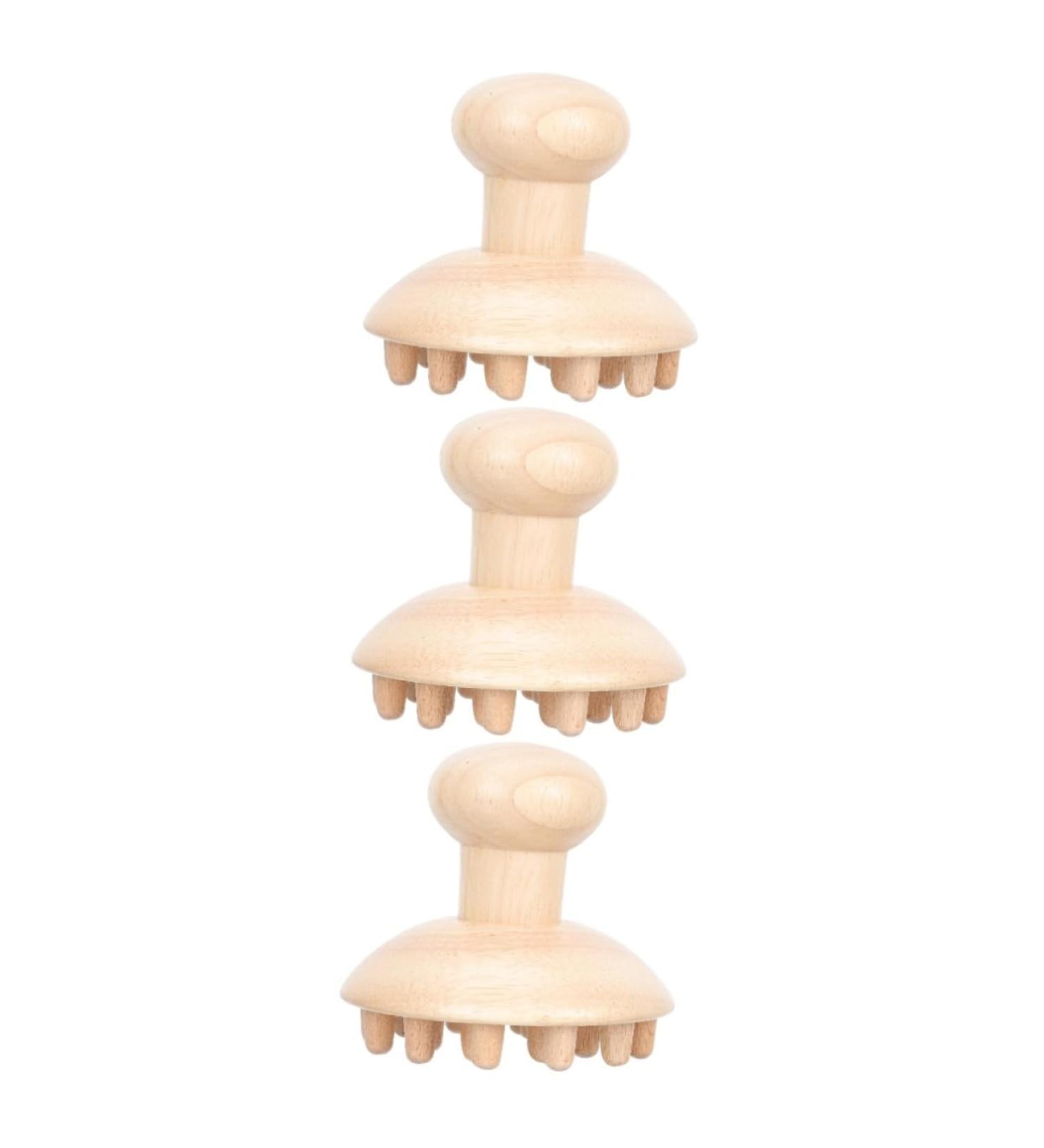 Minkissy Wooden Massage Comb - Scalp Massager & Scrubber Tool for Adults & Children | Smooth Home Massage Device - Buy Online on GoSupps.com