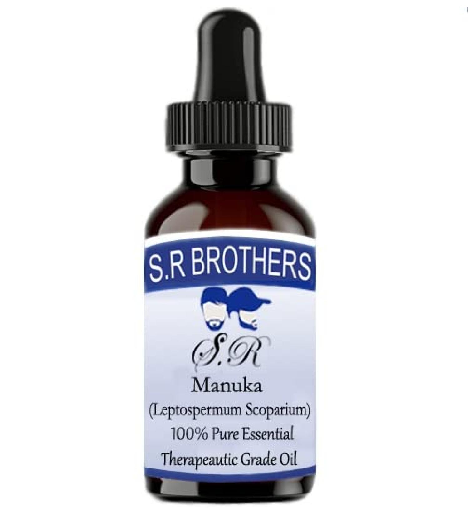 SRBrothers 100% Pure Manuka Essential Oil - Therapeutic Quality Leptospermum Scoparium (10ml) | International Shipping - Buy Online on GoSupps.com