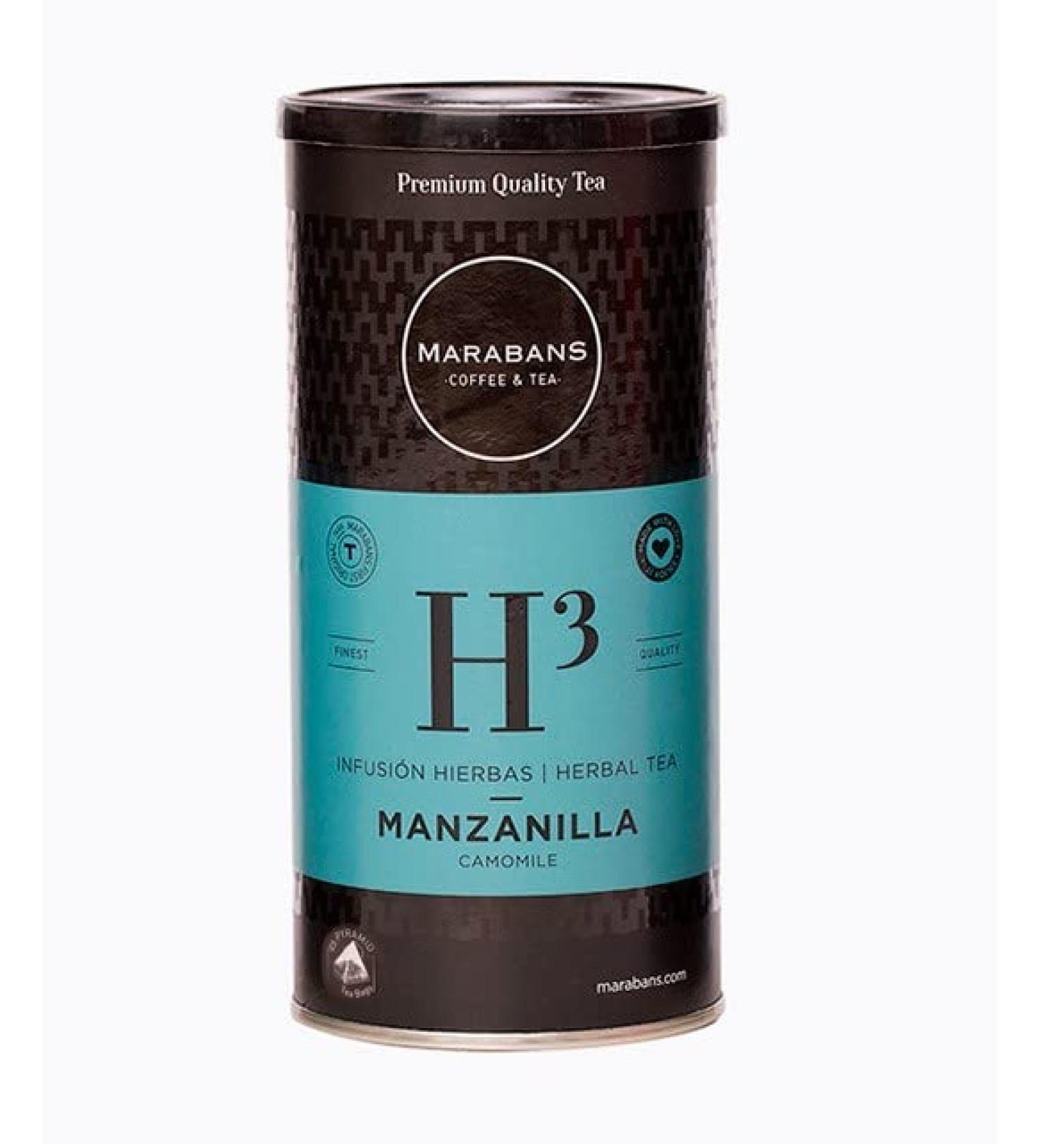  Marabans Coffee & Tea Marabans Chamomile Pyramid Pot of 25 sachets (pyramids) Gluten-free infusion Soothing and digestive properties. - Buy Online on GoSupps.com